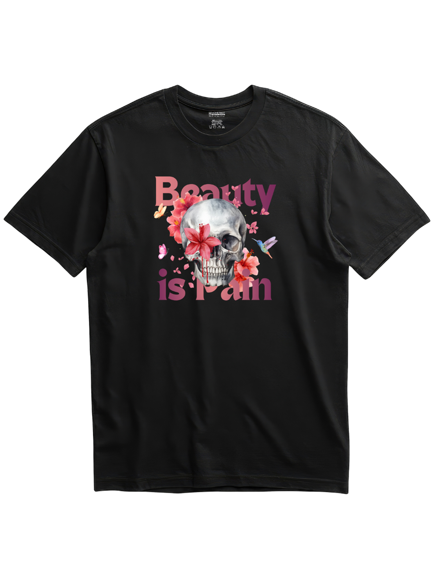 Regular Fit Black Cotton Graphic Tshirt UTR205 view 3