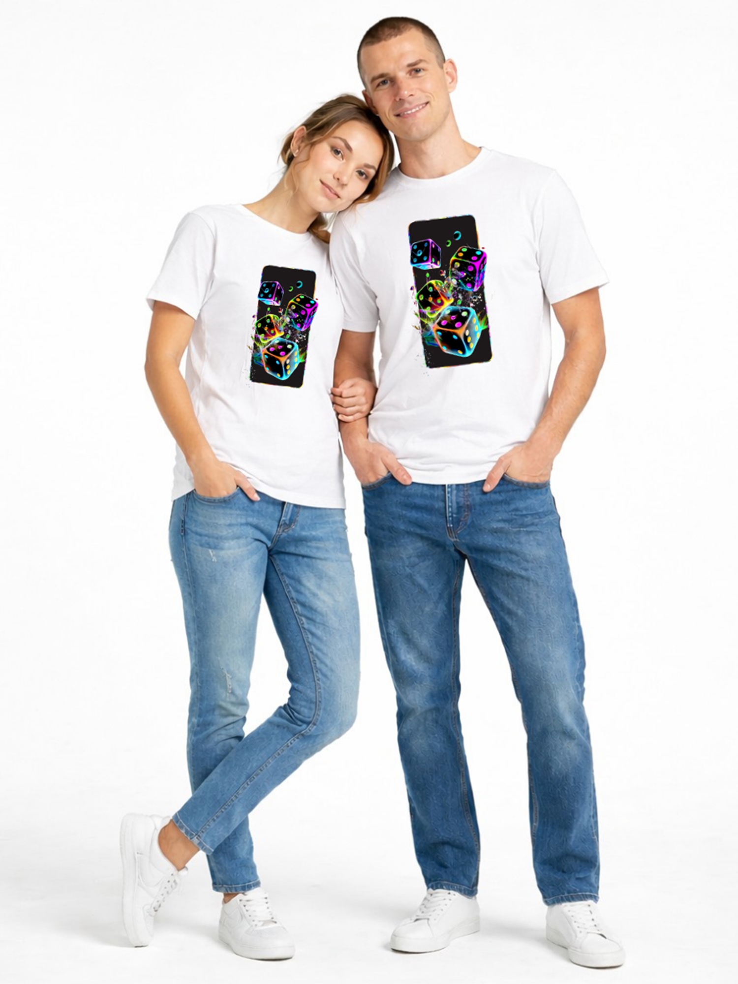 Regular Fit White Cotton Graphic Tshirt UTR167