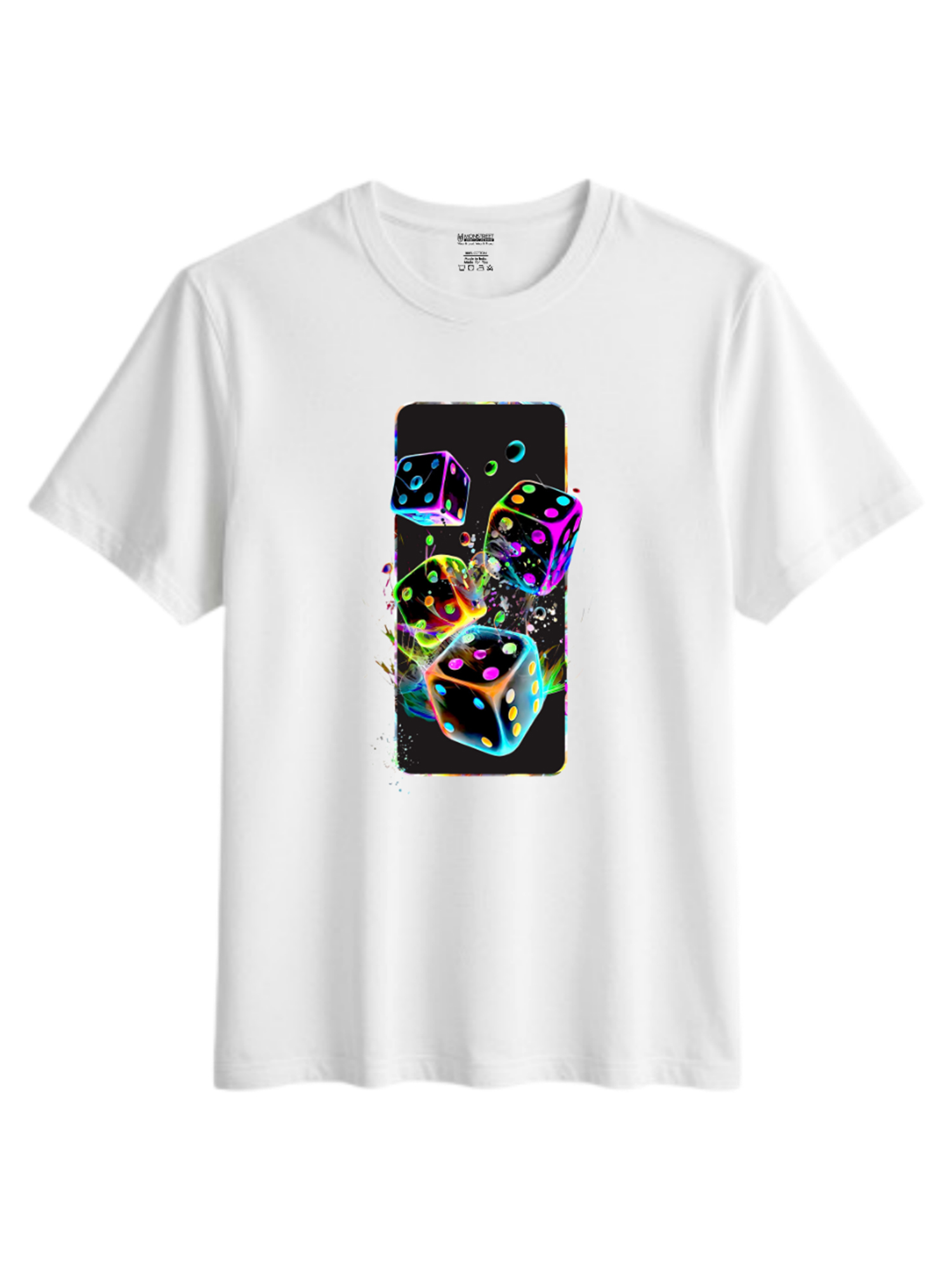 Regular Fit White Cotton Graphic Tshirt UTR167 view 3