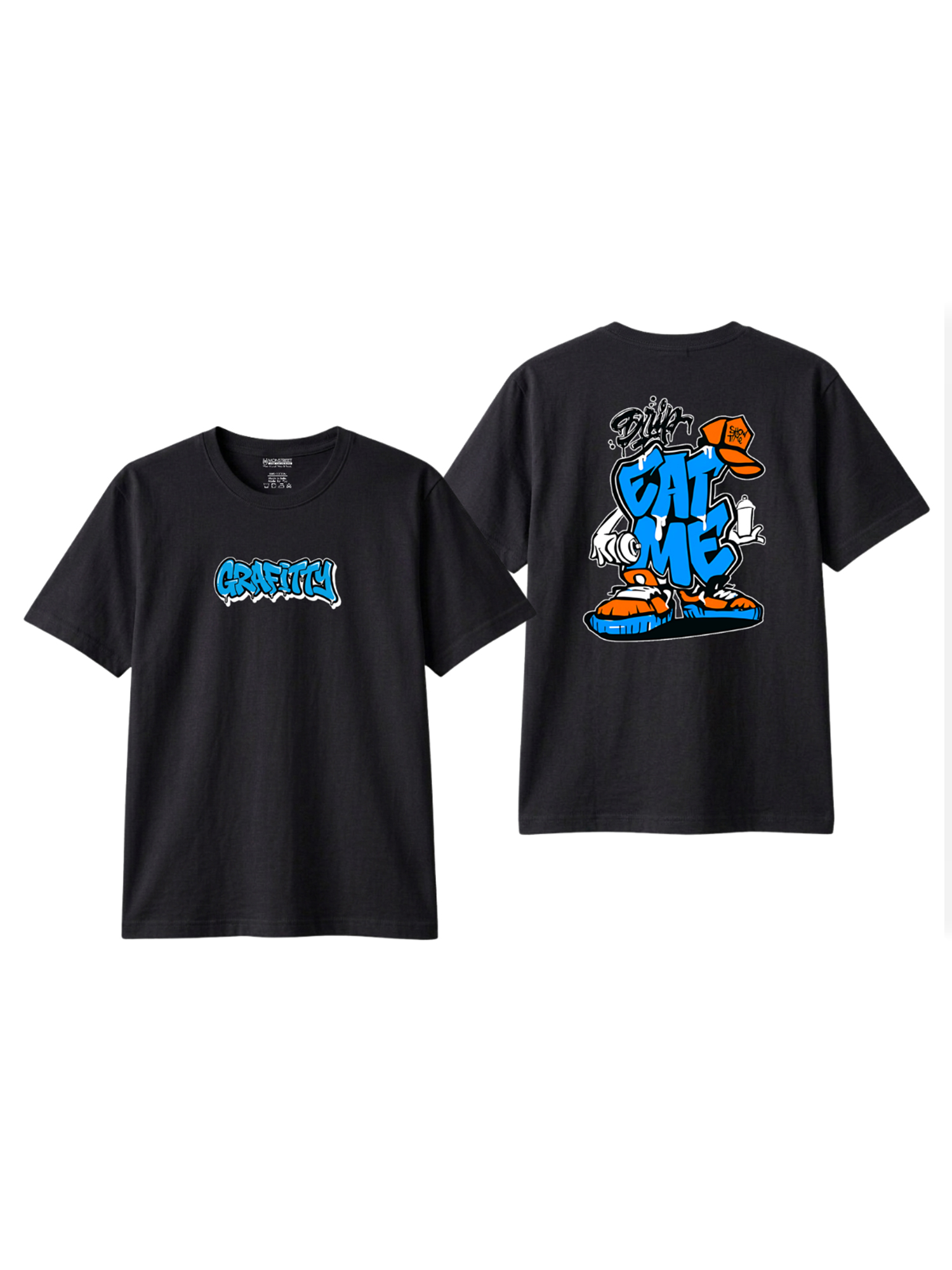 Regular Fit Black Cotton Graphic Tshirt UTR172 view 2