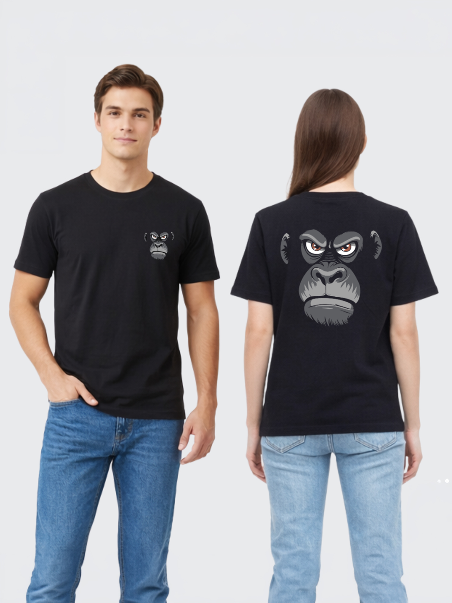 Regular Fit Black Cotton Graphic Tshirt UTR173 view 3