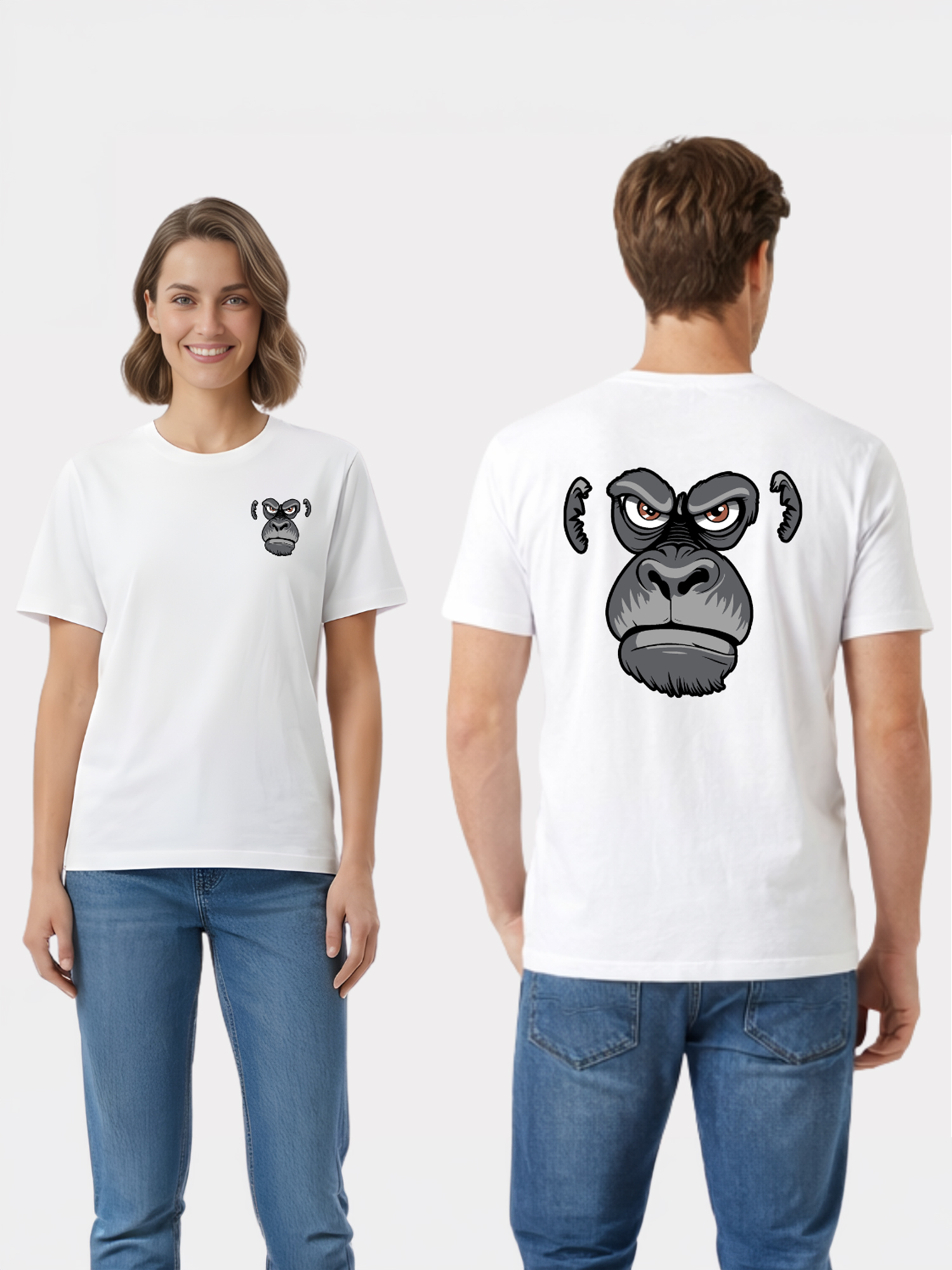 Regular Fit White Cotton Graphic Tshirt UTR173 view 3