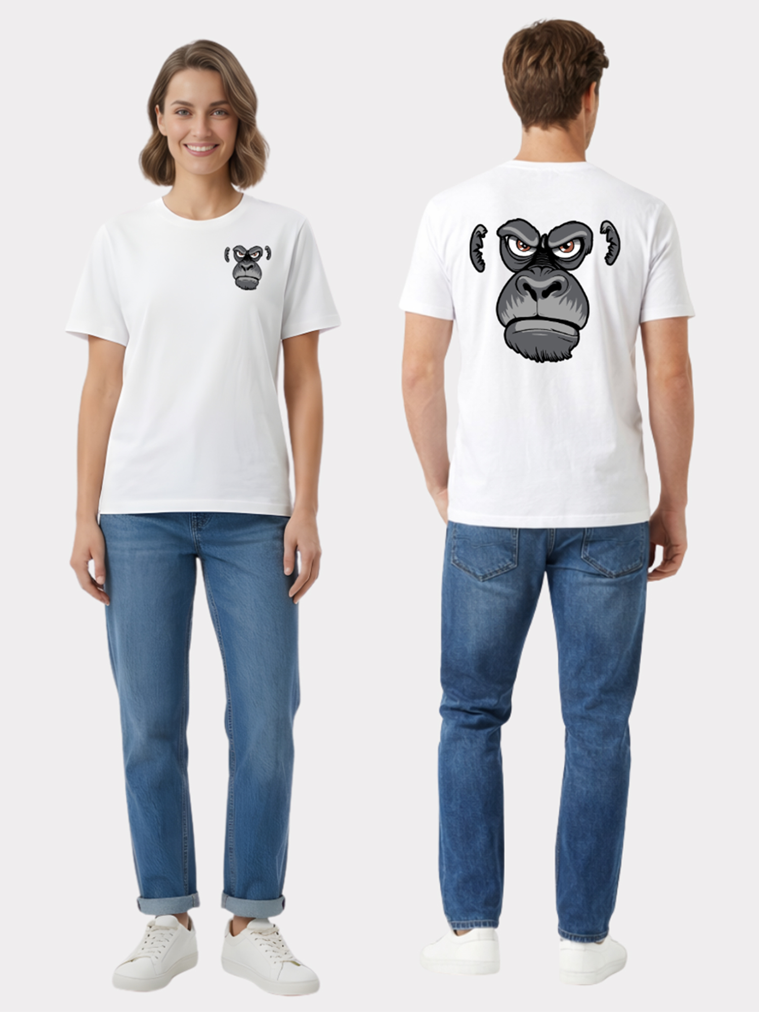 Regular Fit White Cotton Graphic Tshirt UTR173