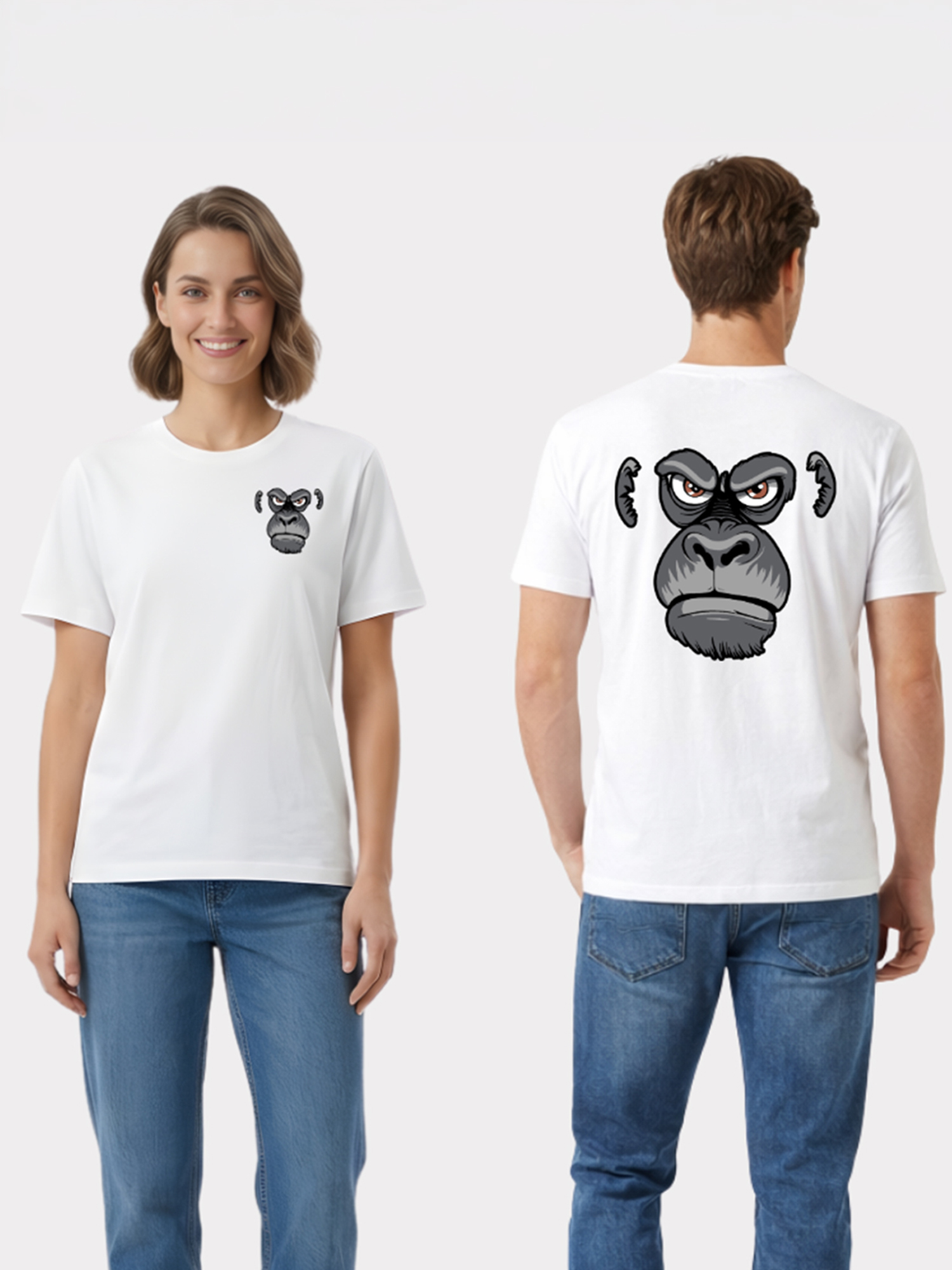Regular Fit White Cotton Graphic Tshirt UTR173 view 4