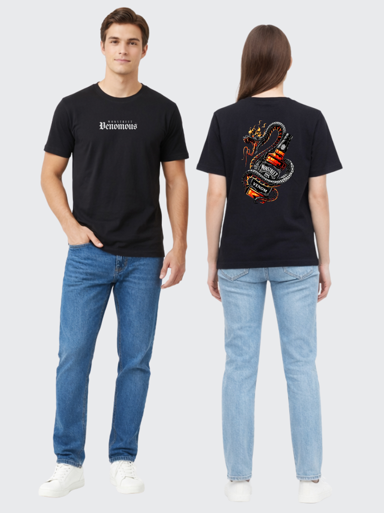Regular Fit Black Cotton Graphic Tshirt UTR174