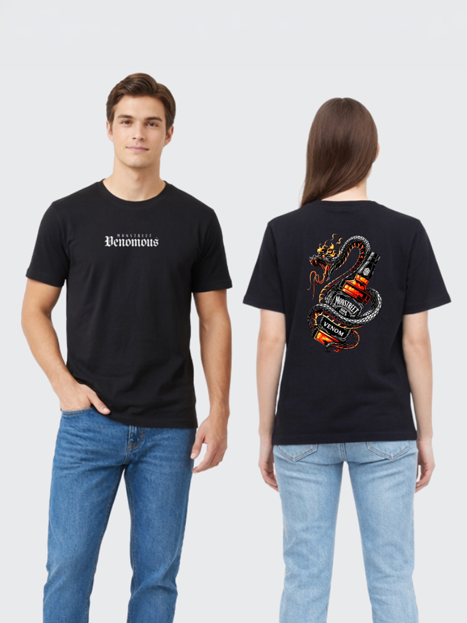 Regular Fit Black Cotton Graphic Tshirt UTR174 view 5