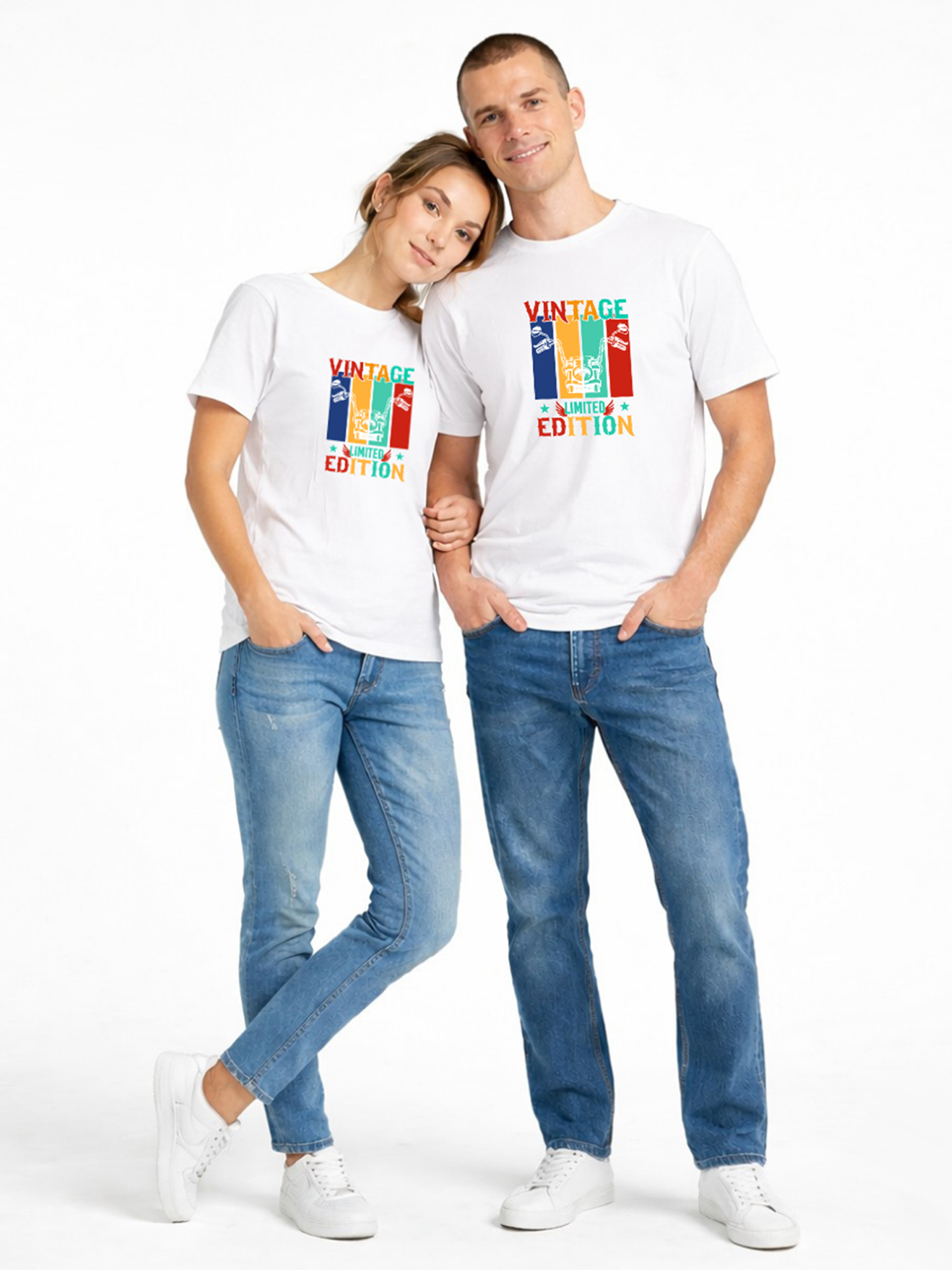 Regular Fit White Cotton Graphic Tshirt UTR220