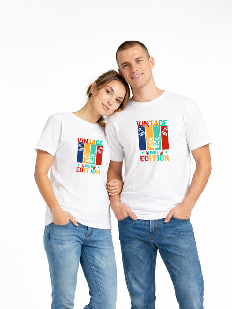 Regular Fit White Cotton Graphic Tshirt UTR220 view 5