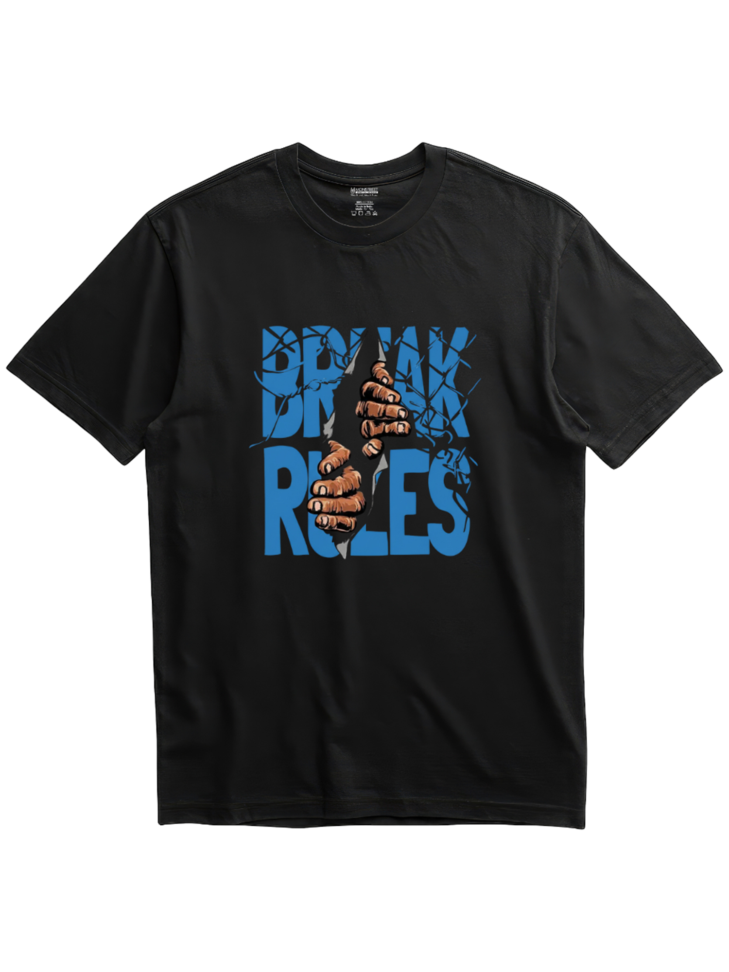 Regular Fit Black Cotton Graphic Tshirt UTR222 view 3