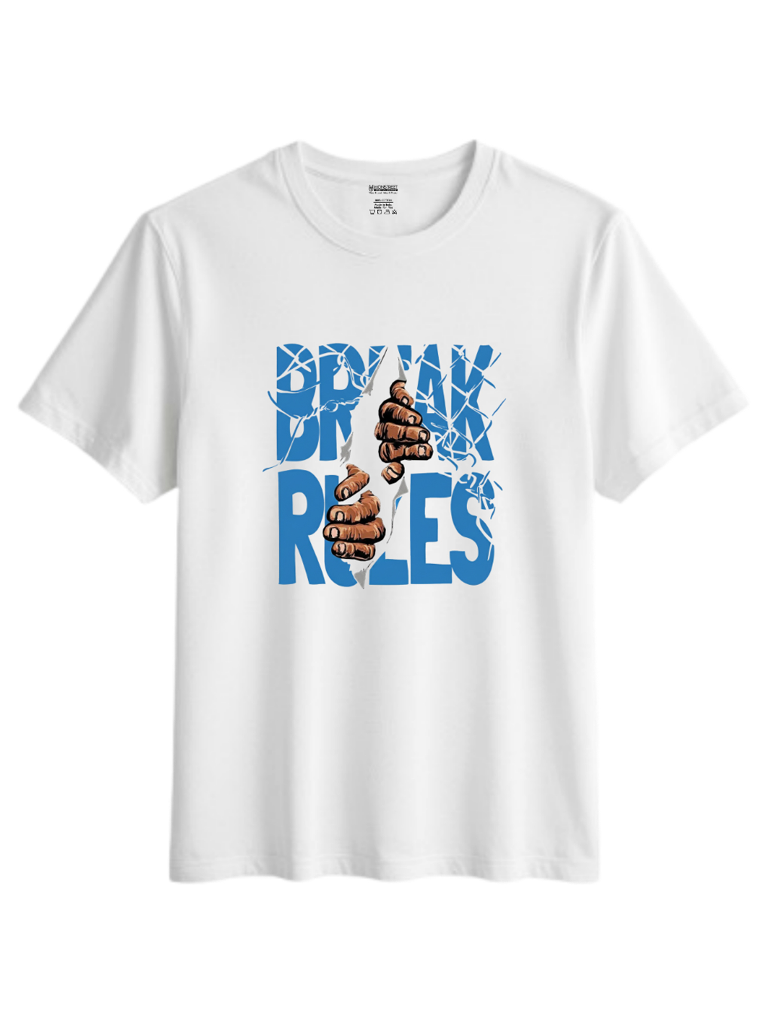 Regular Fit White Cotton Graphic Tshirt UTR222 view 3