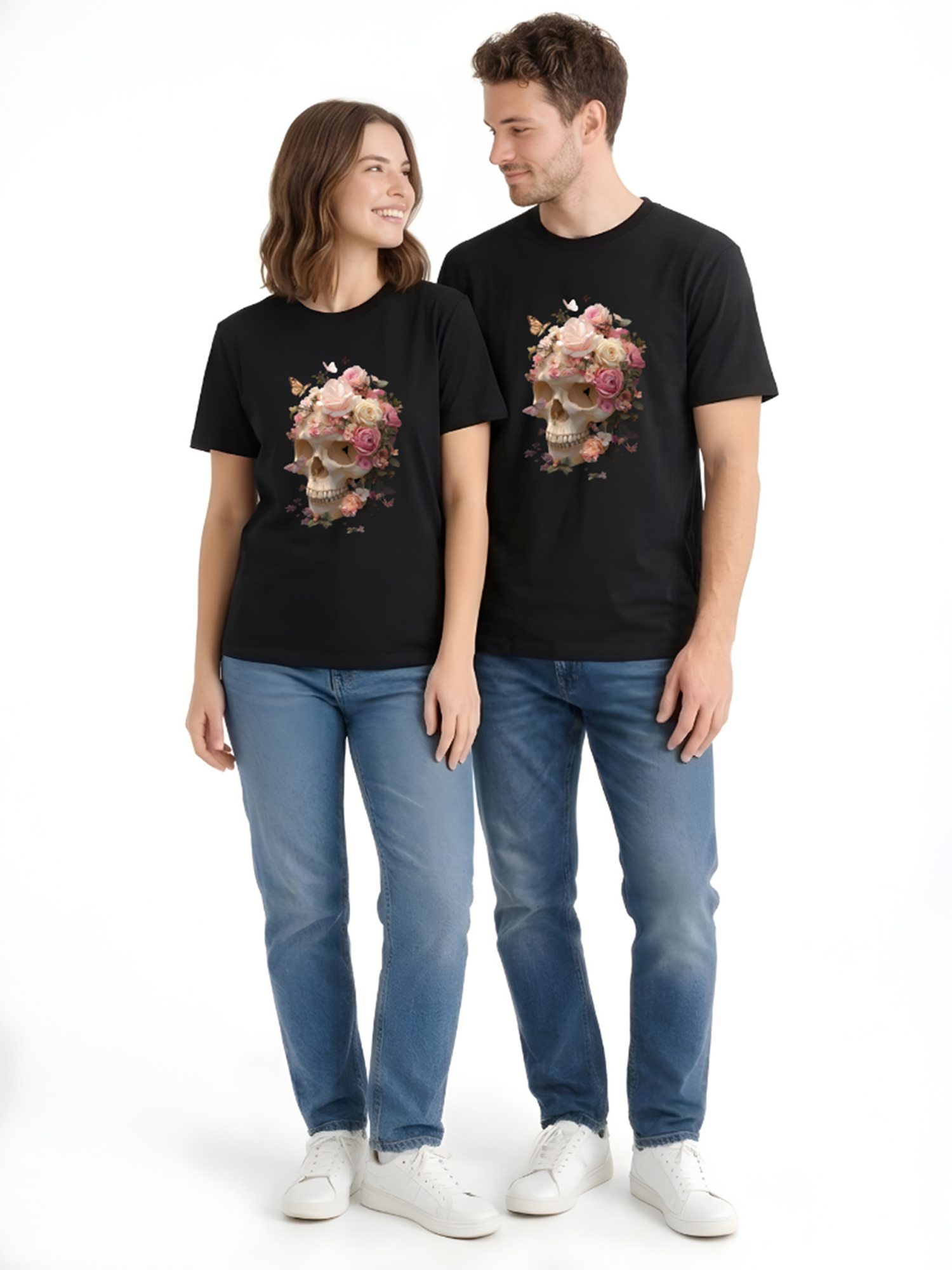 Regular Fit Black Cotton Graphic Tshirt UTR206