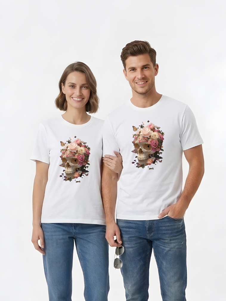 Regular Fit White Cotton Graphic Tshirt UTR206 view 4