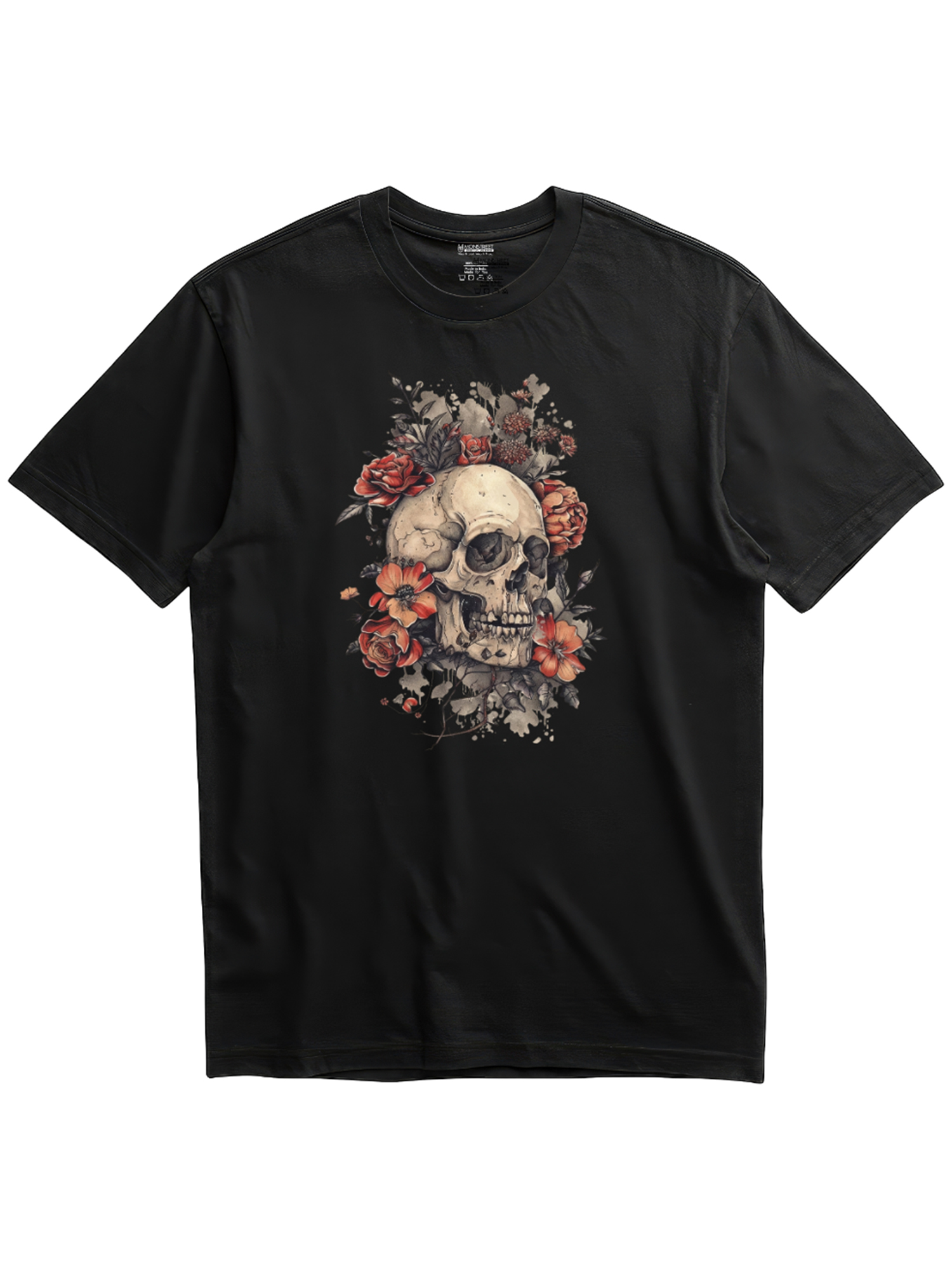 Regular Fit Black Cotton Graphic Tshirt UTR209 view 3