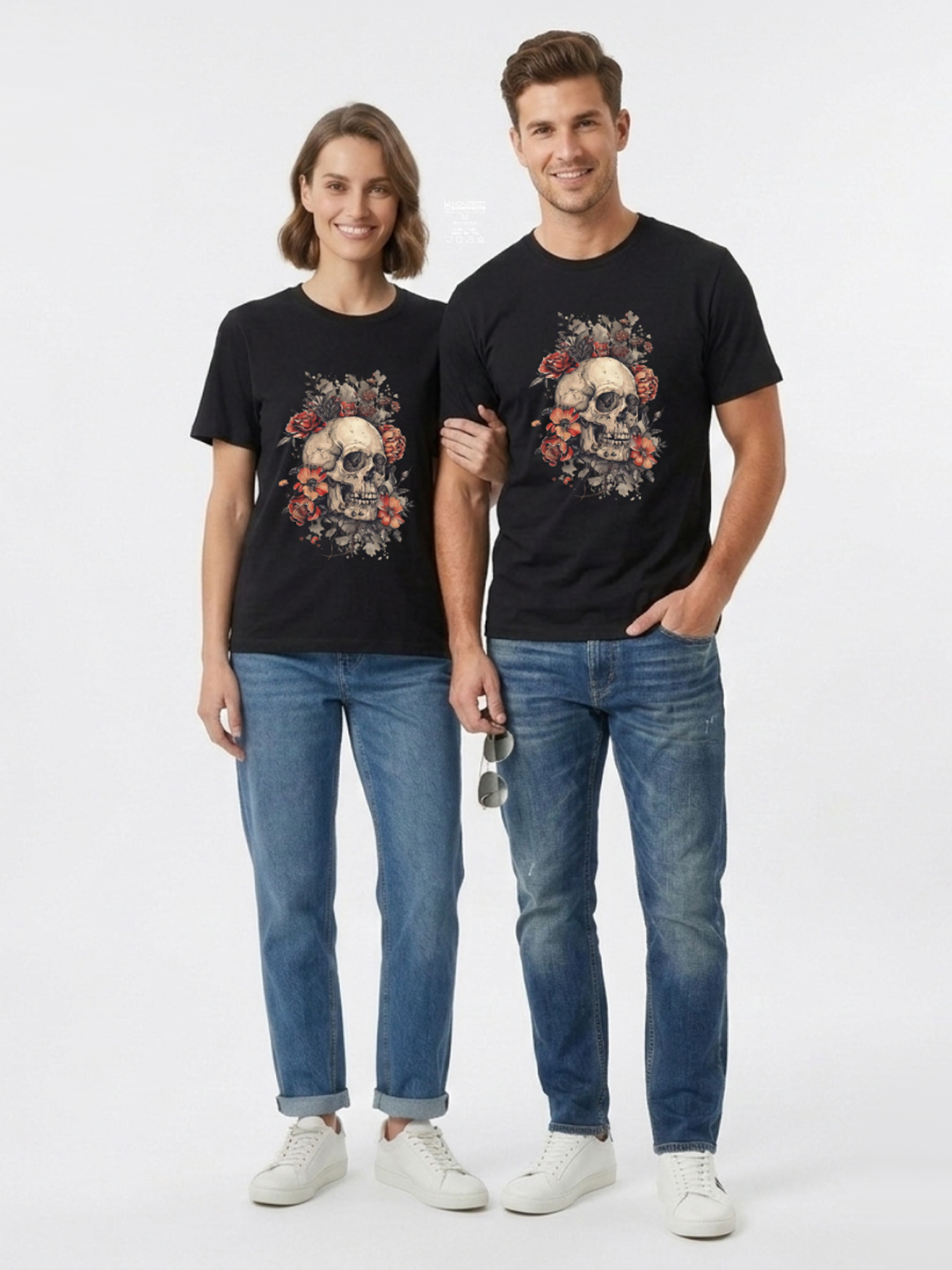 Regular Fit Black Cotton Graphic Tshirt UTR209