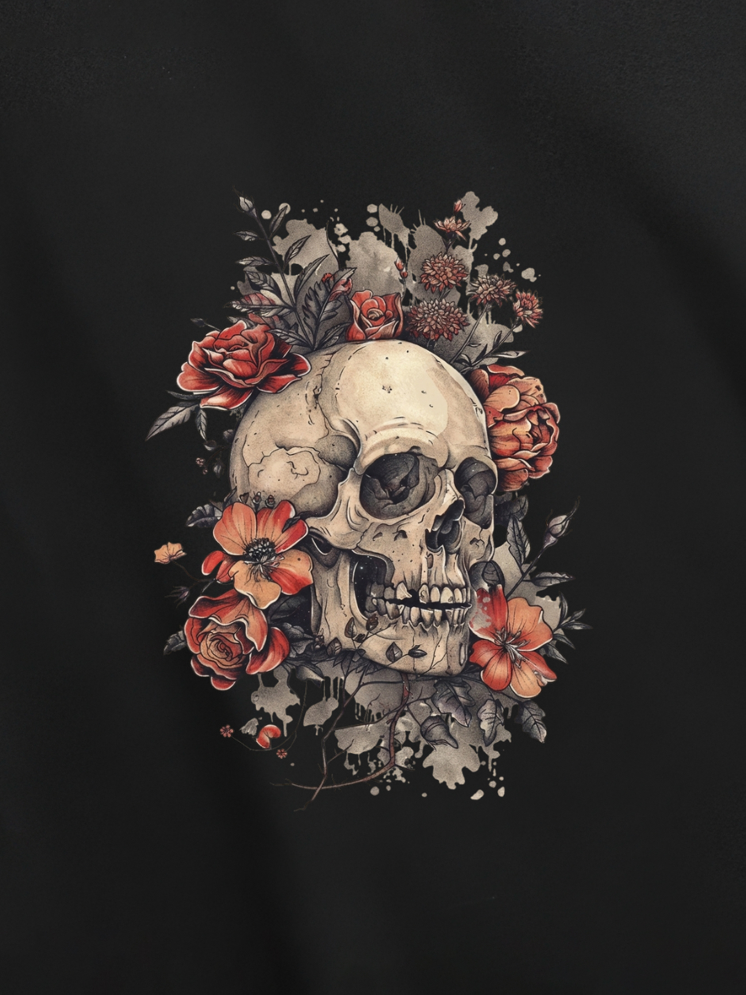 Regular Fit Black Cotton Graphic Tshirt UTR209 view 2