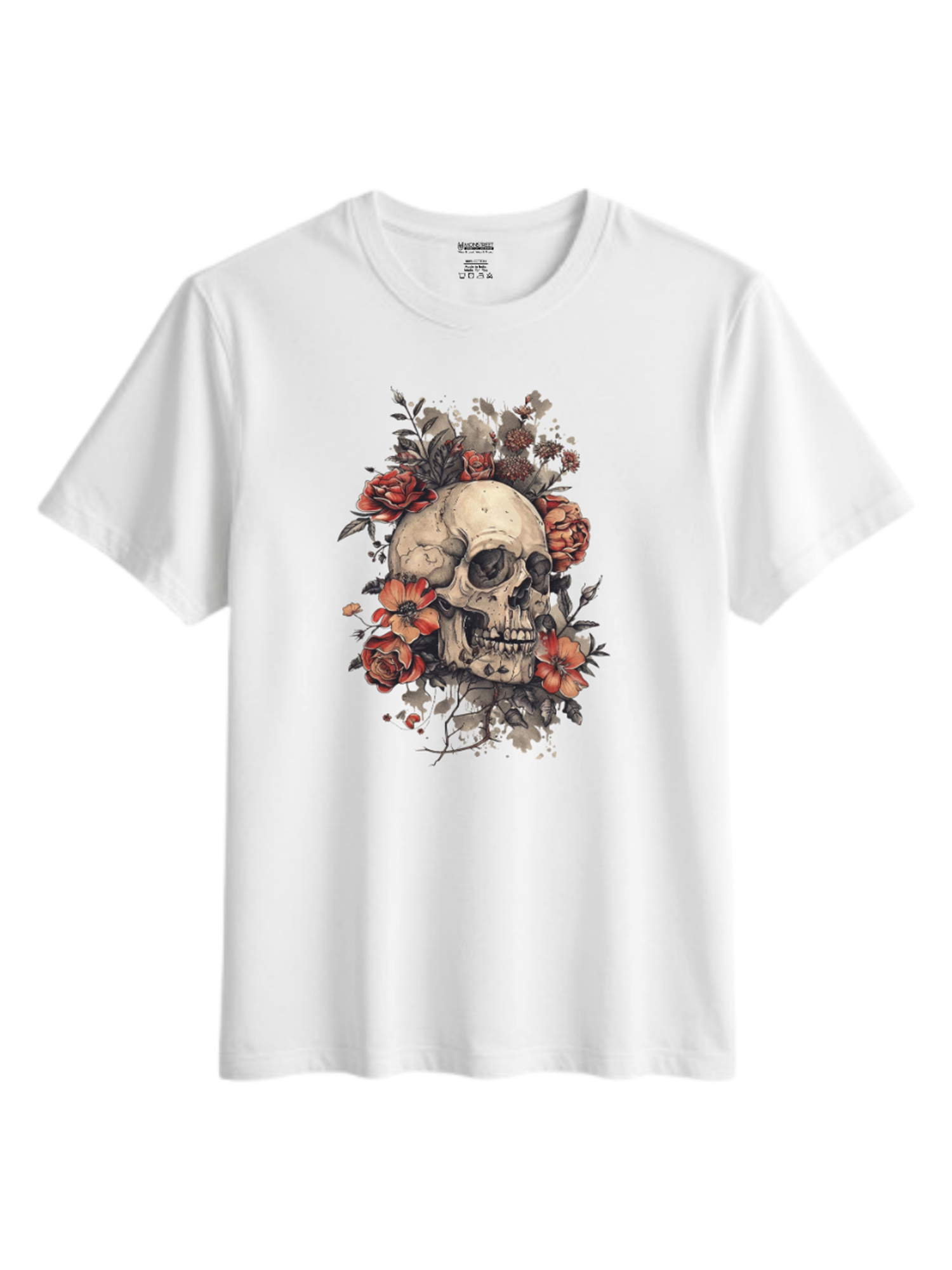 Regular Fit White Cotton Graphic Tshirt UTR209 view 2