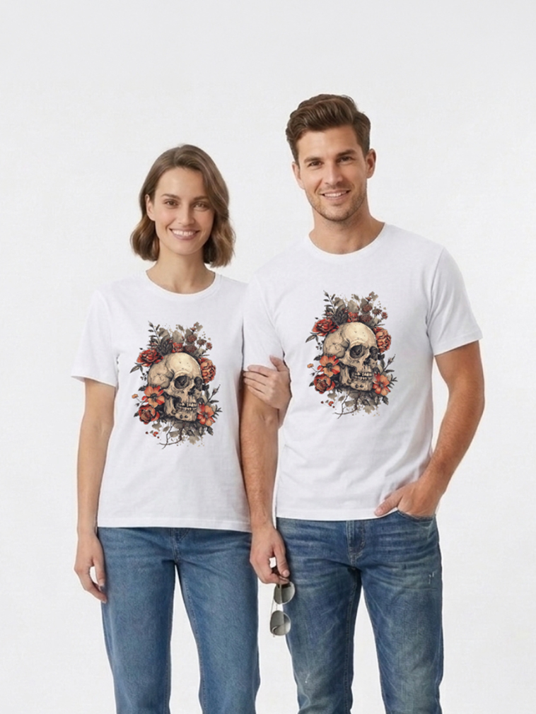 Regular Fit White Cotton Graphic Tshirt UTR209 view 4