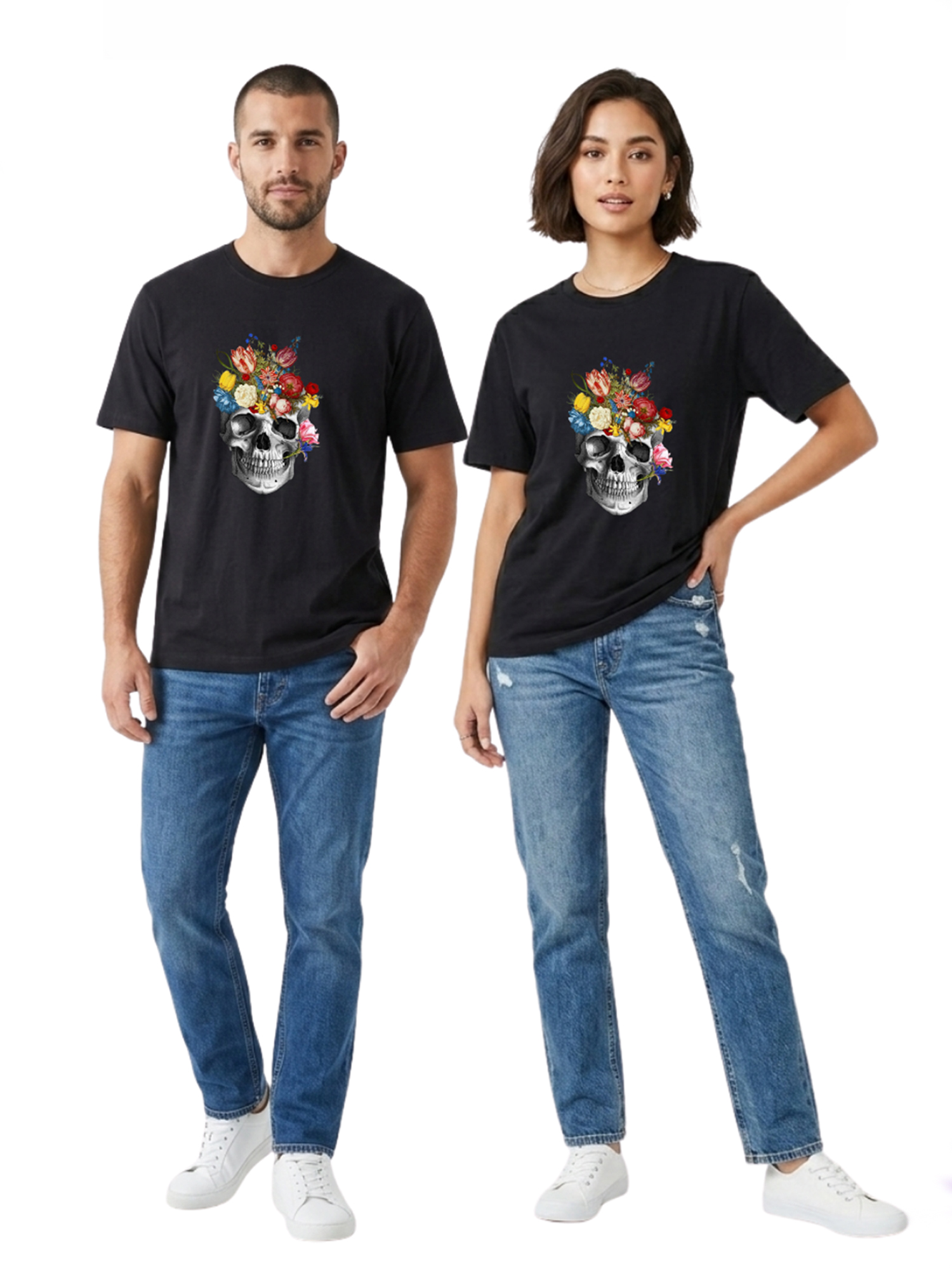 Regular Fit Black Cotton Graphic Tshirt UTR212