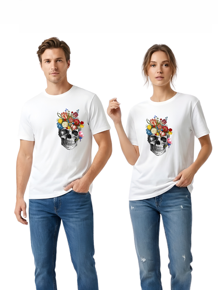 Regular Fit White Cotton Graphic Tshirt UTR212 view 4