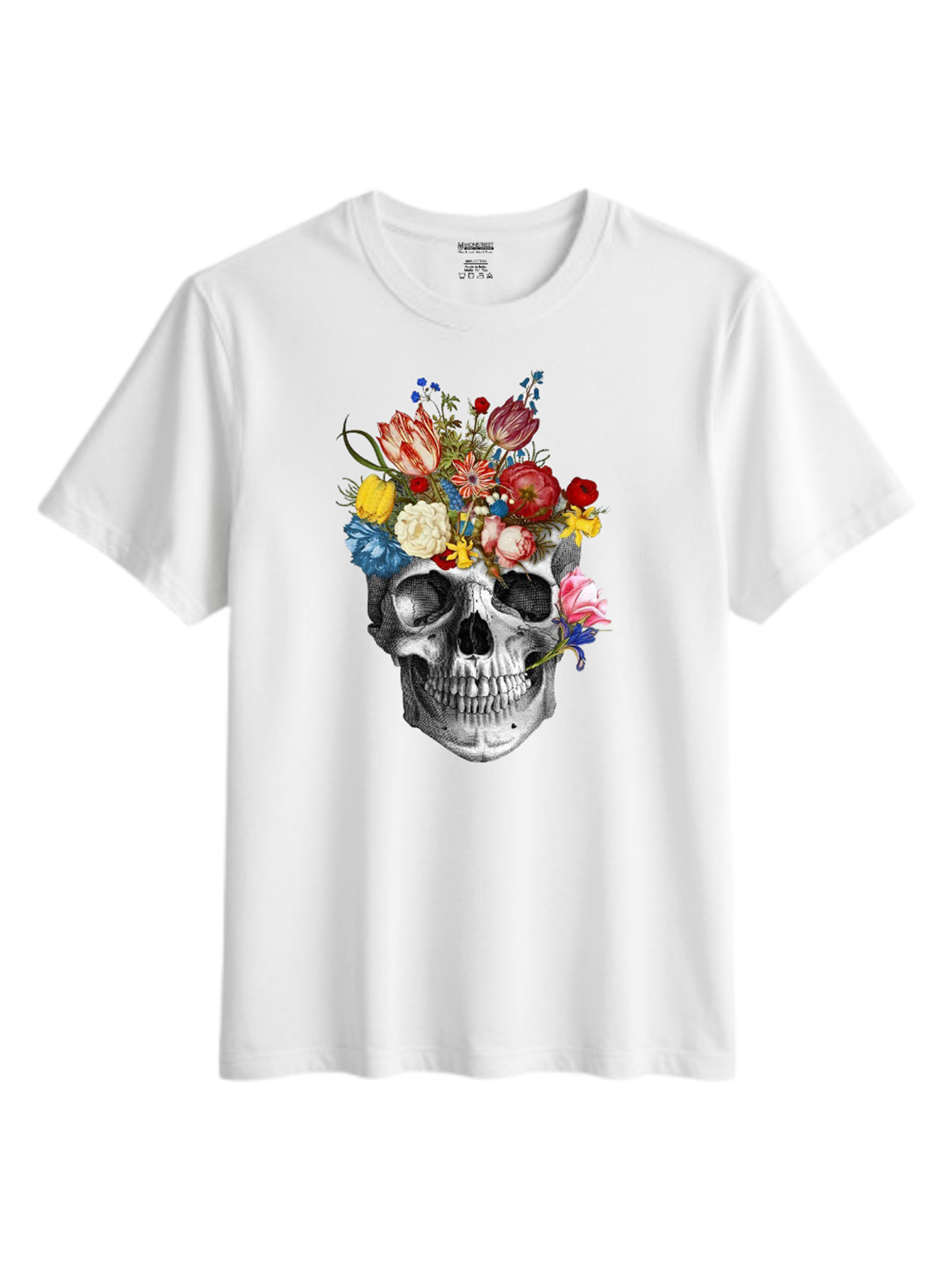 Regular Fit White Cotton Graphic Tshirt UTR212 view 3