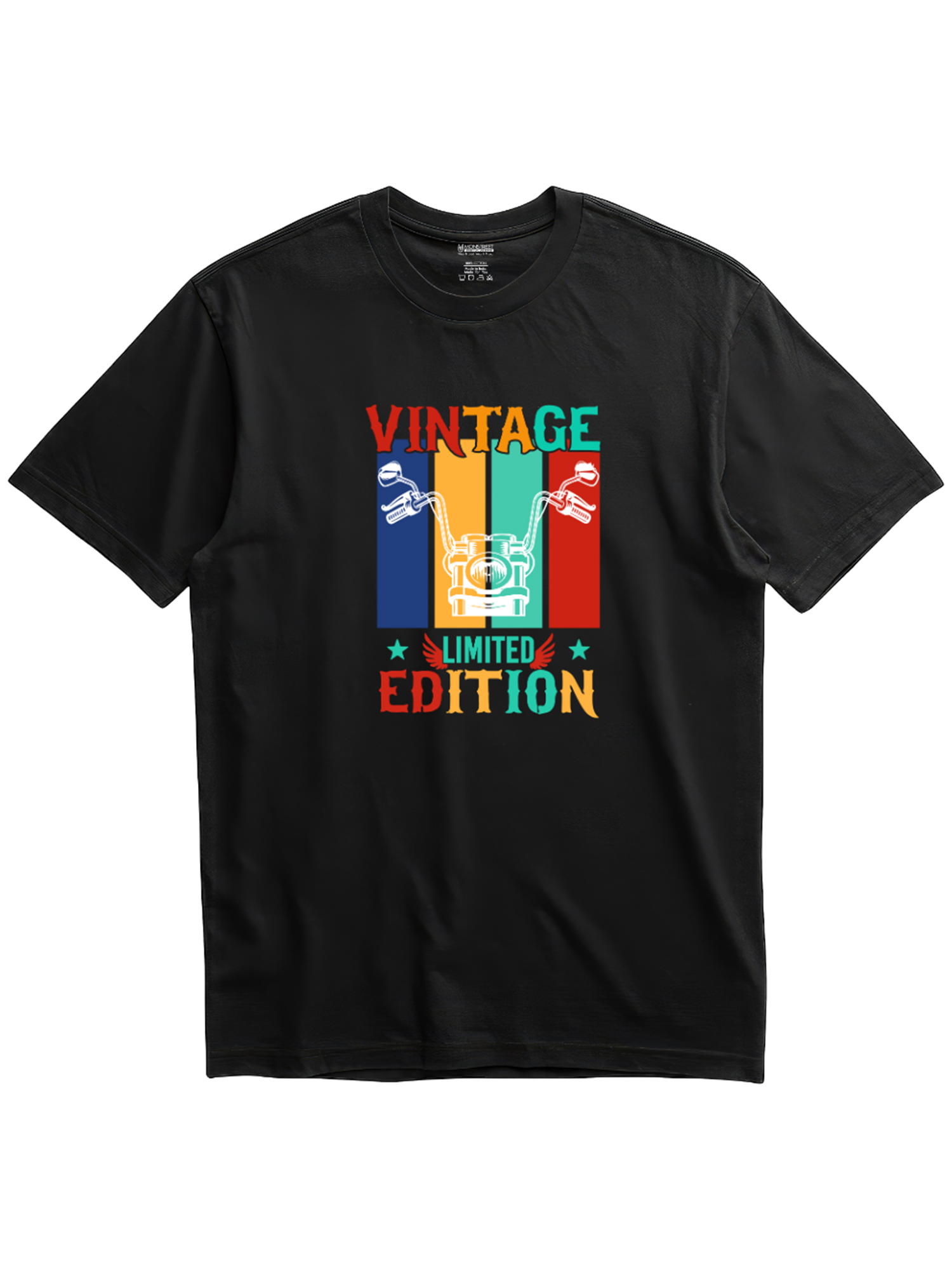 Regular Fit Black Cotton Graphic Tshirt UTR220 view 3
