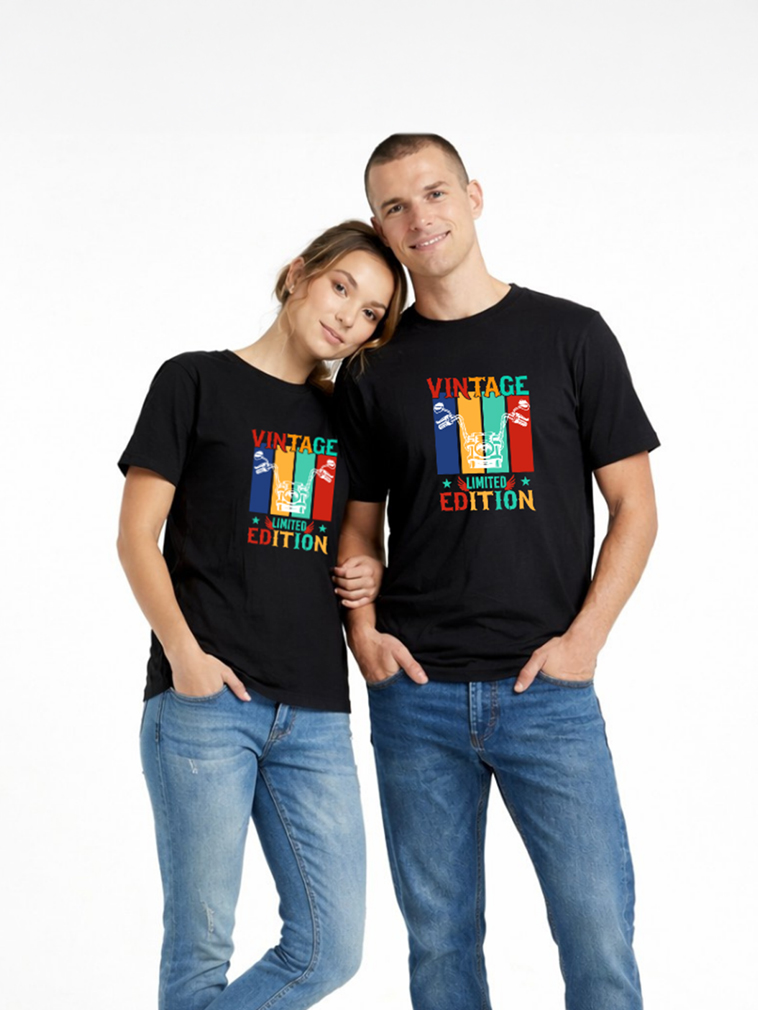 Regular Fit Black Cotton Graphic Tshirt UTR220 view 5