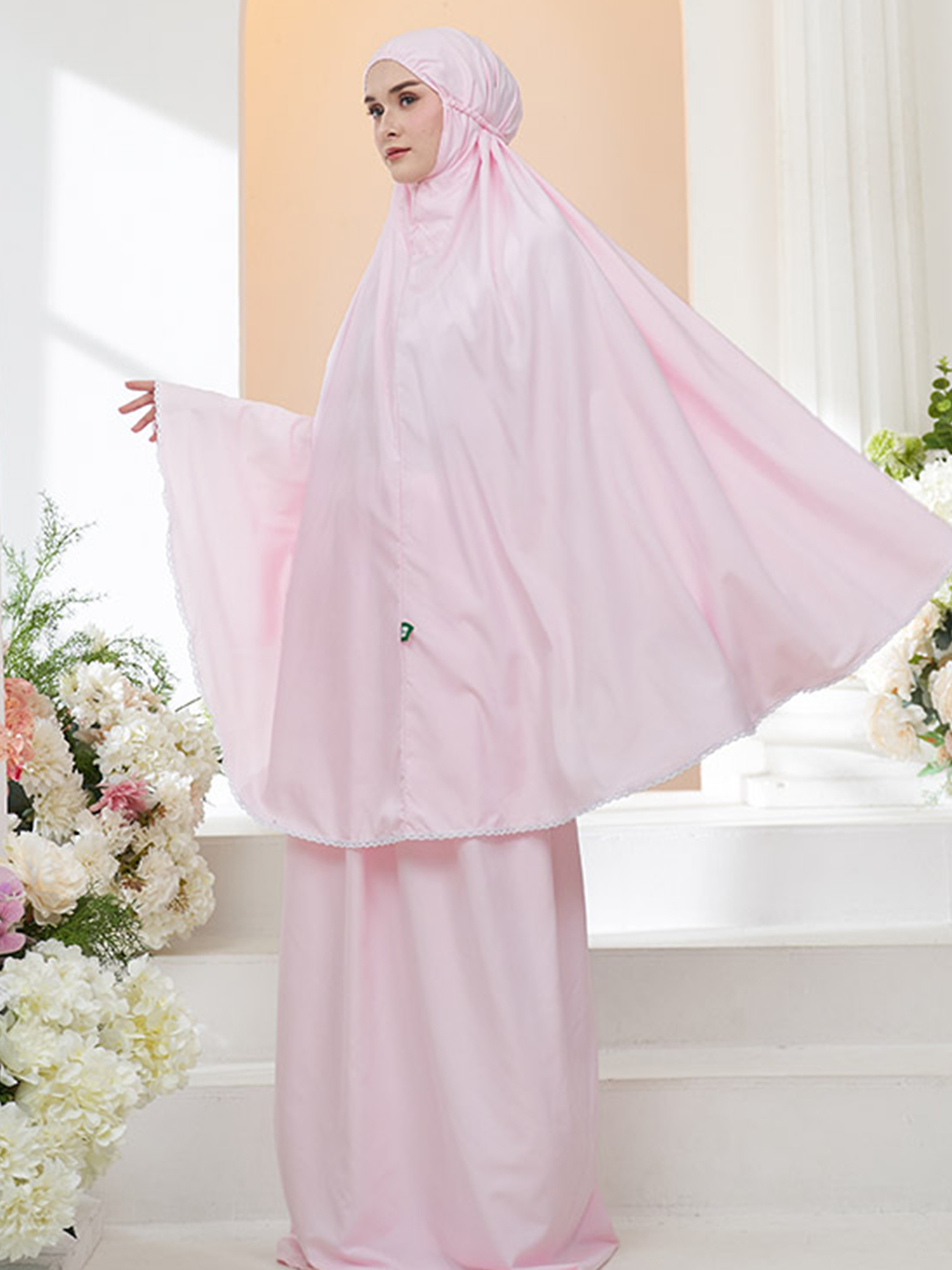 Fadwah Spesial Hajji Mukena - Baby Pink view 3