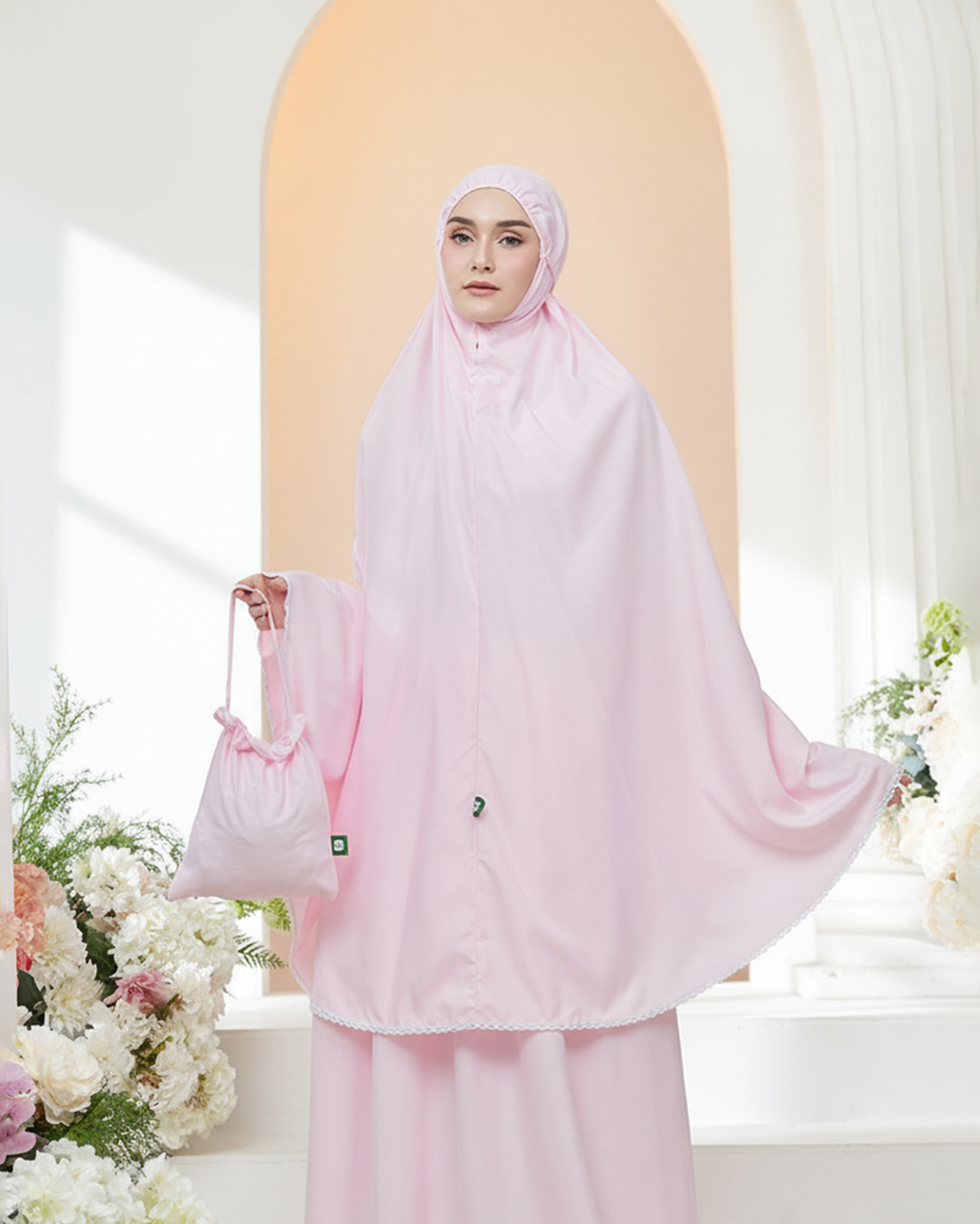 Fadwah Spesial Hajji Mukena - Baby Pink