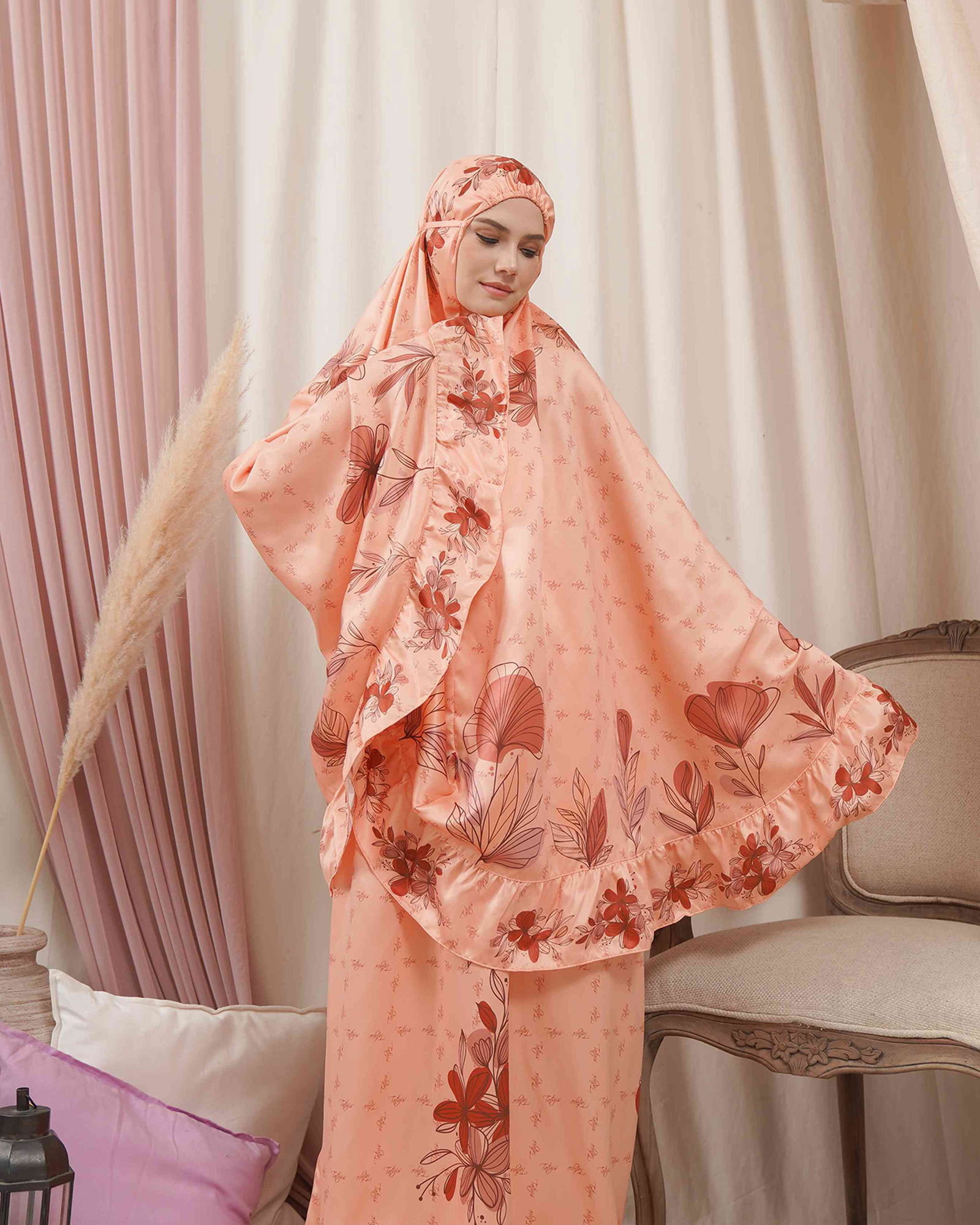 Magnolia Rose Mukena - Peach view 5