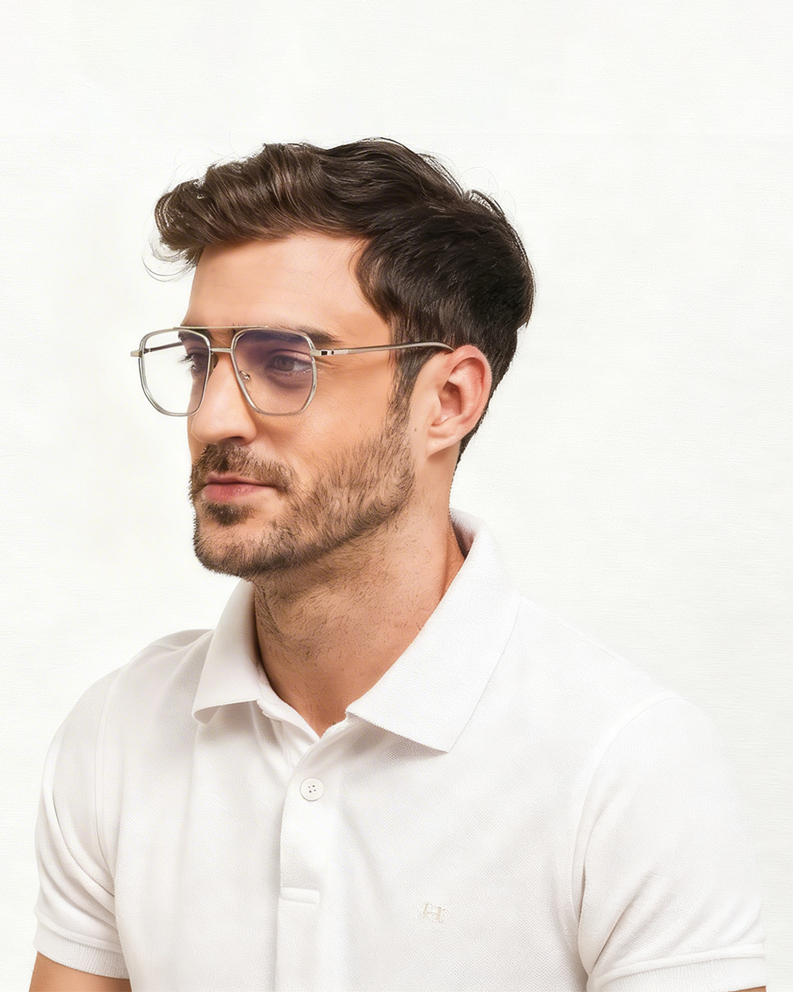 Kacamata Anti Blue Light Gervind Silver Glasses Fashion Unisex