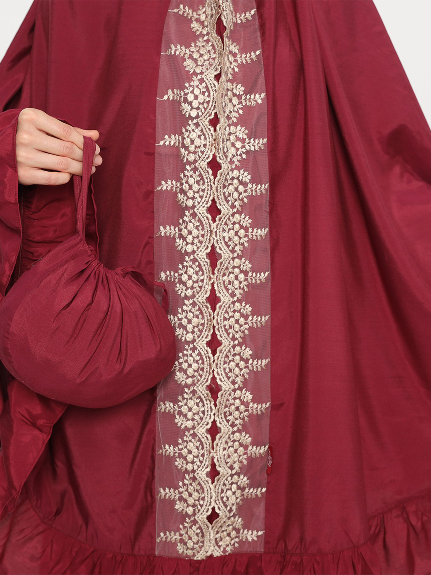 Myesha Hamida Mukena - Maroon view 2