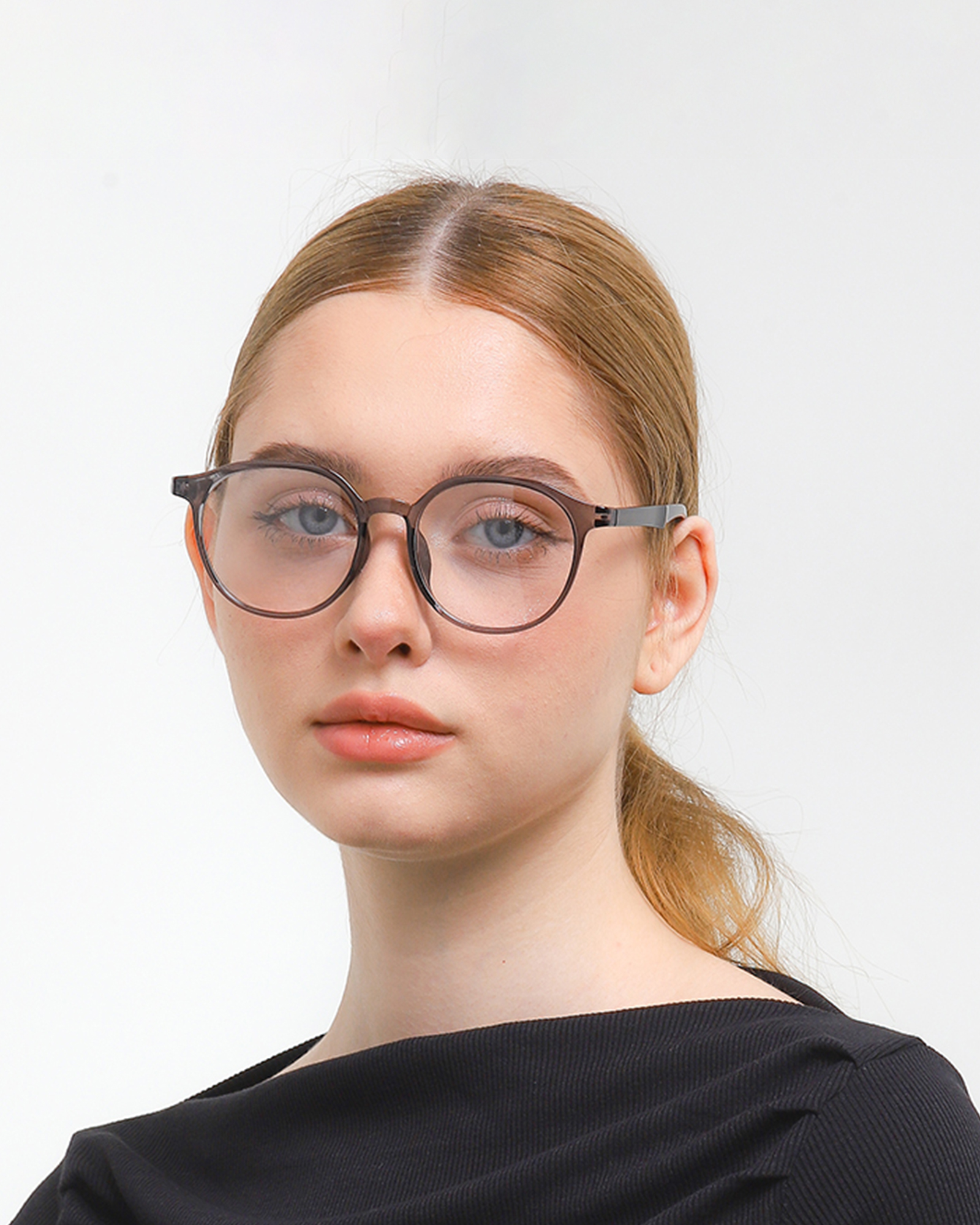 DUMMY - Kacamata TR Lentur Pria Wanita Antiradiasi Cat Eye Regata-Transgrey view 7