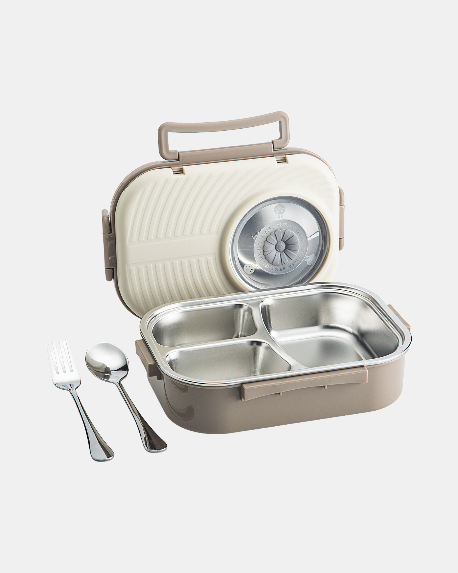 Freckles Stainless Steel 304 Lunch Set with Bowl Cutlery -Tempat Makan Stainless Steel 1000ml