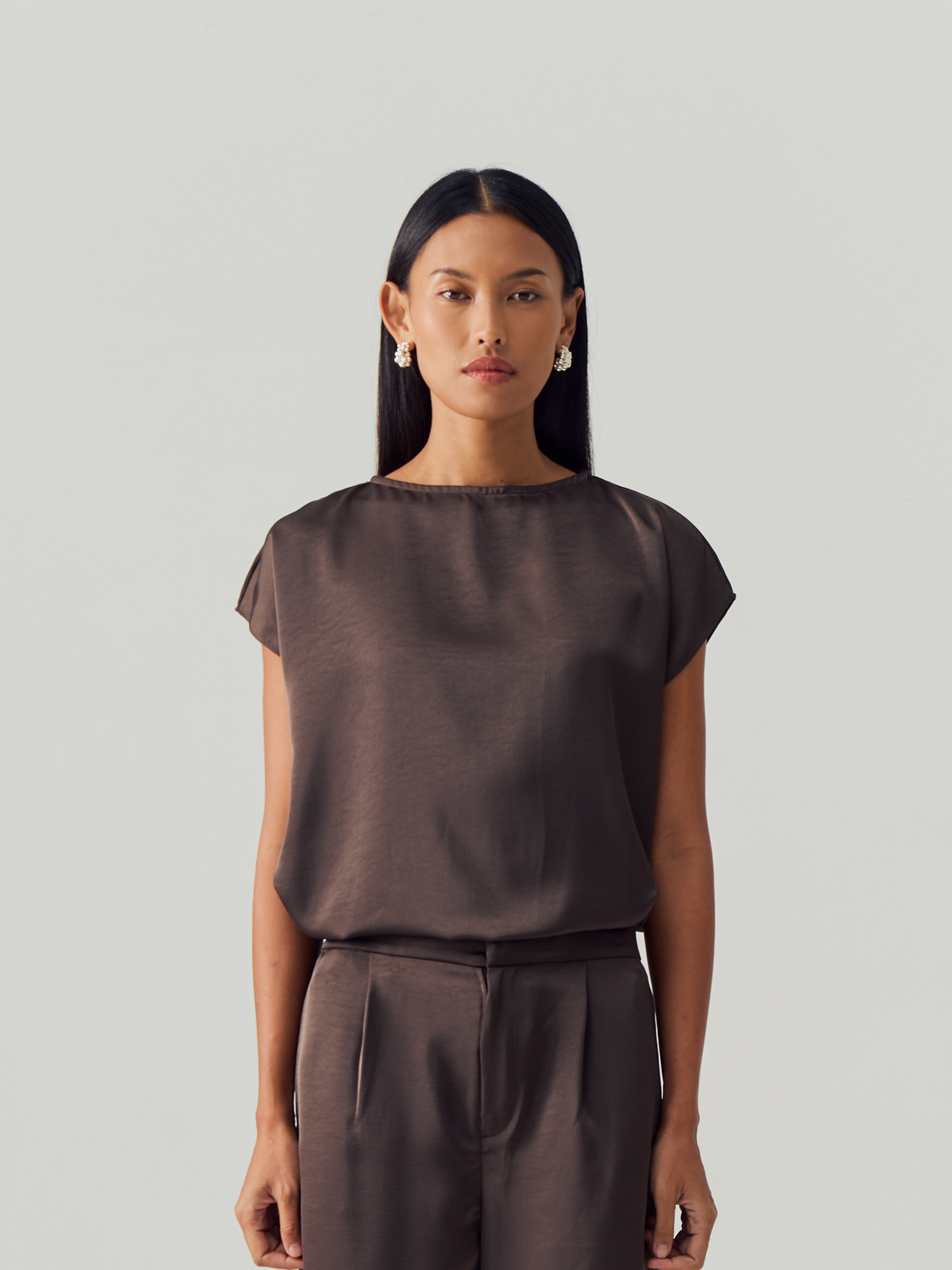 Espresso Silk Sleeveless Set view 5