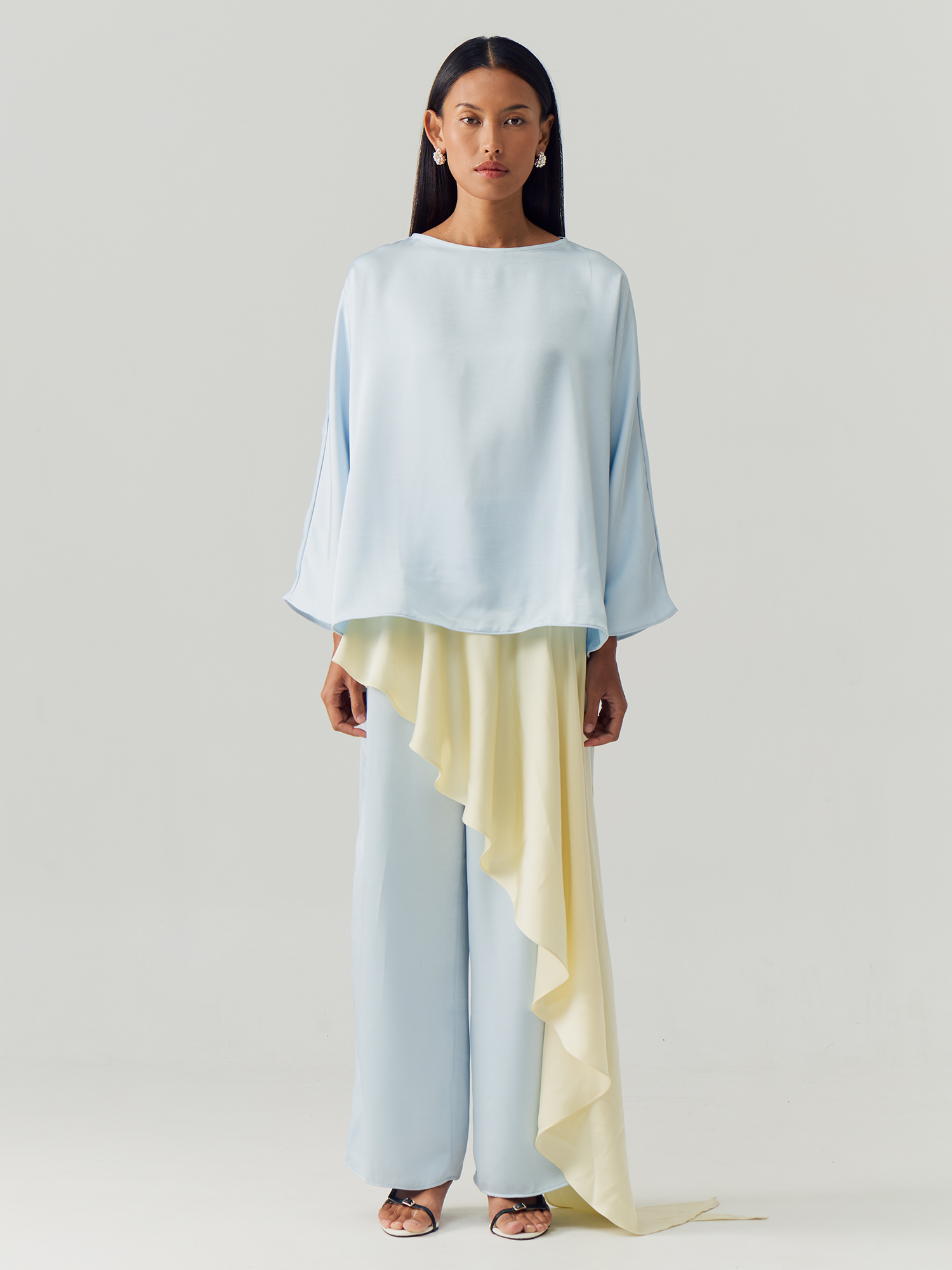 Blue Silk Longsleeve Set