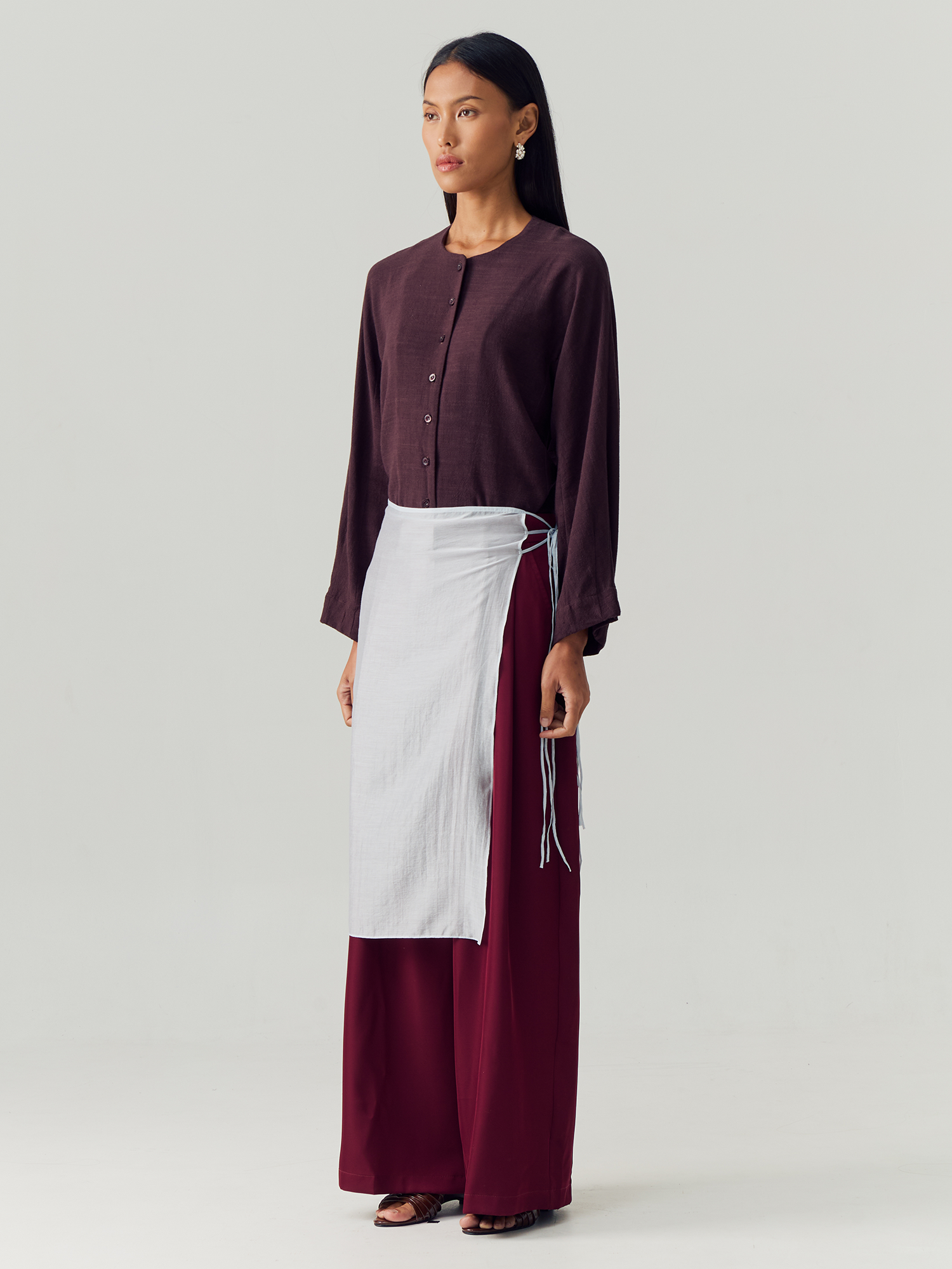 Brown Linen Blouse view 3