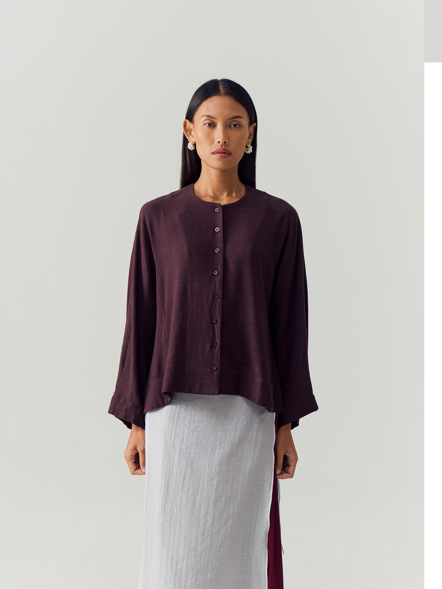 Brown Linen Blouse view 5