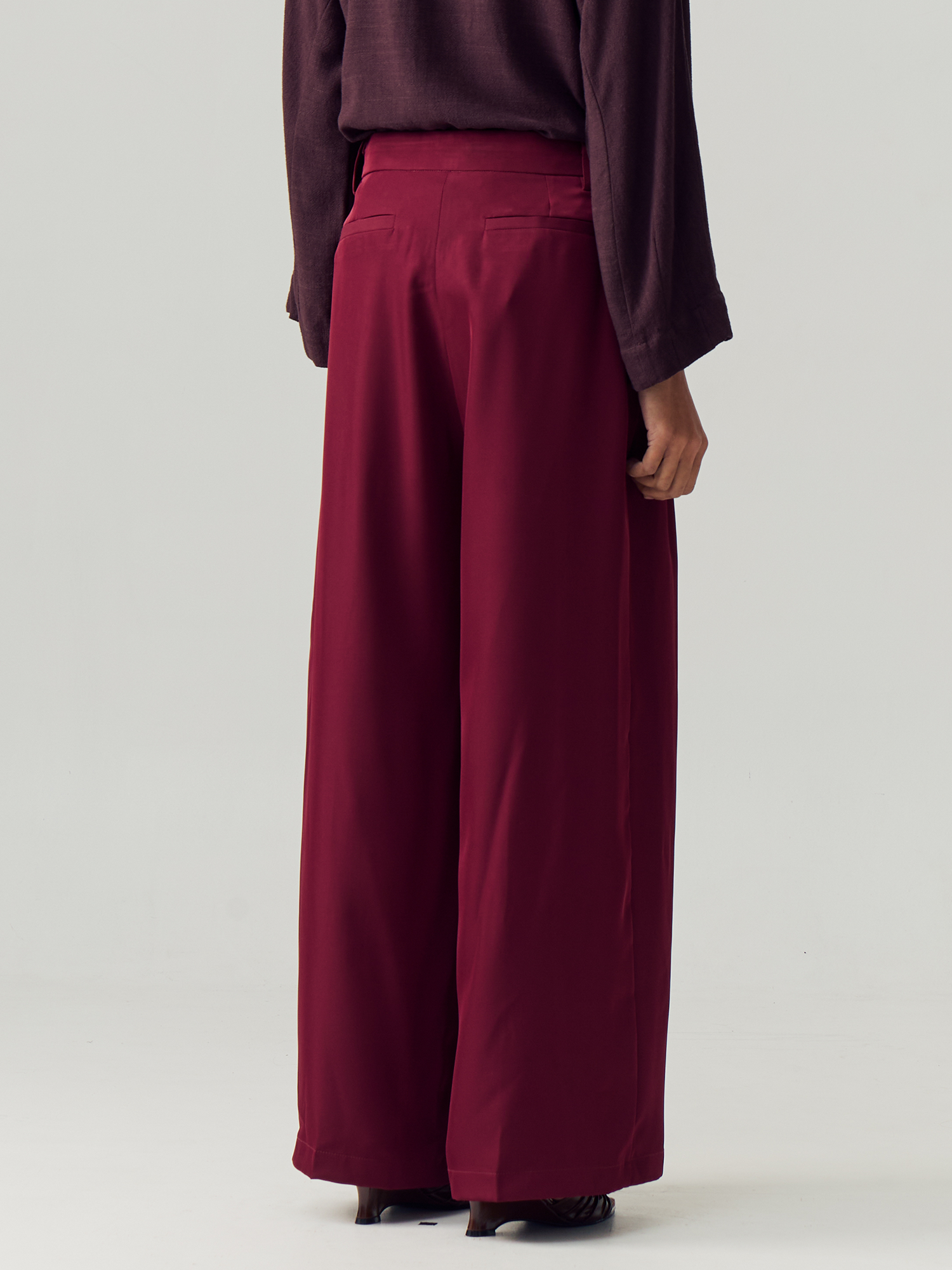 Maroon Loose Trousers view 2