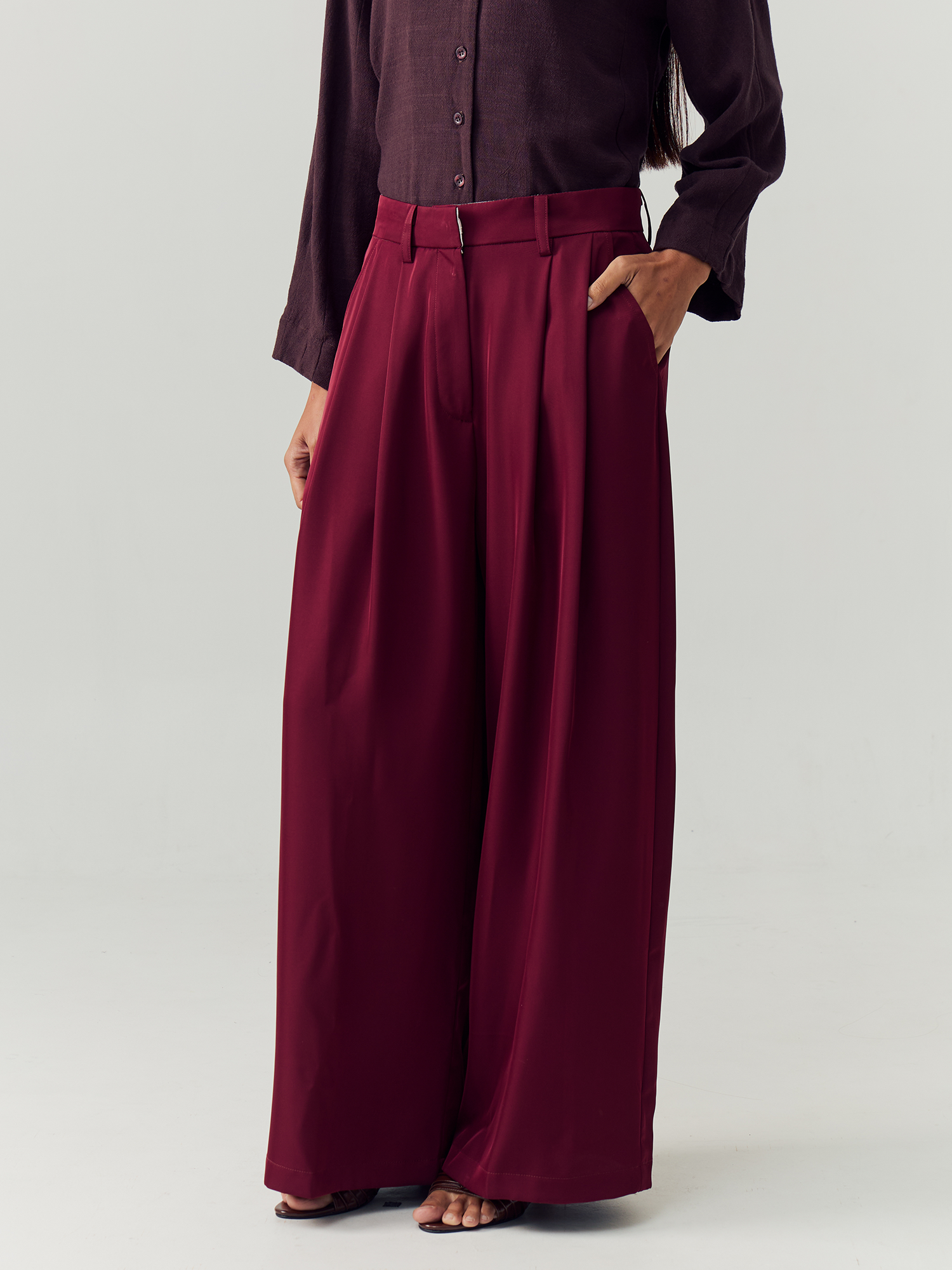 Maroon Loose Trousers