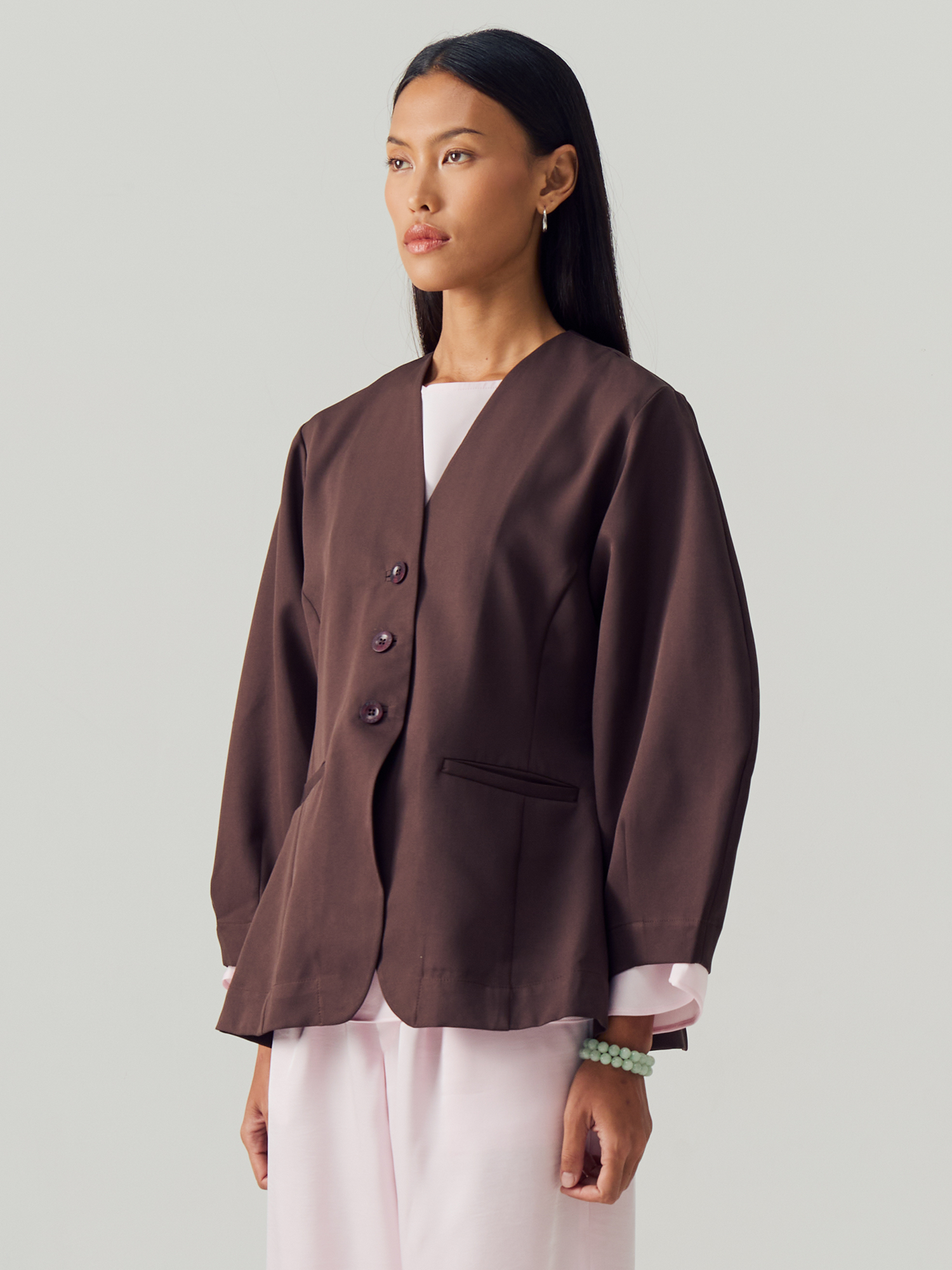Saddle Brown Blazer Longsleeve view 3