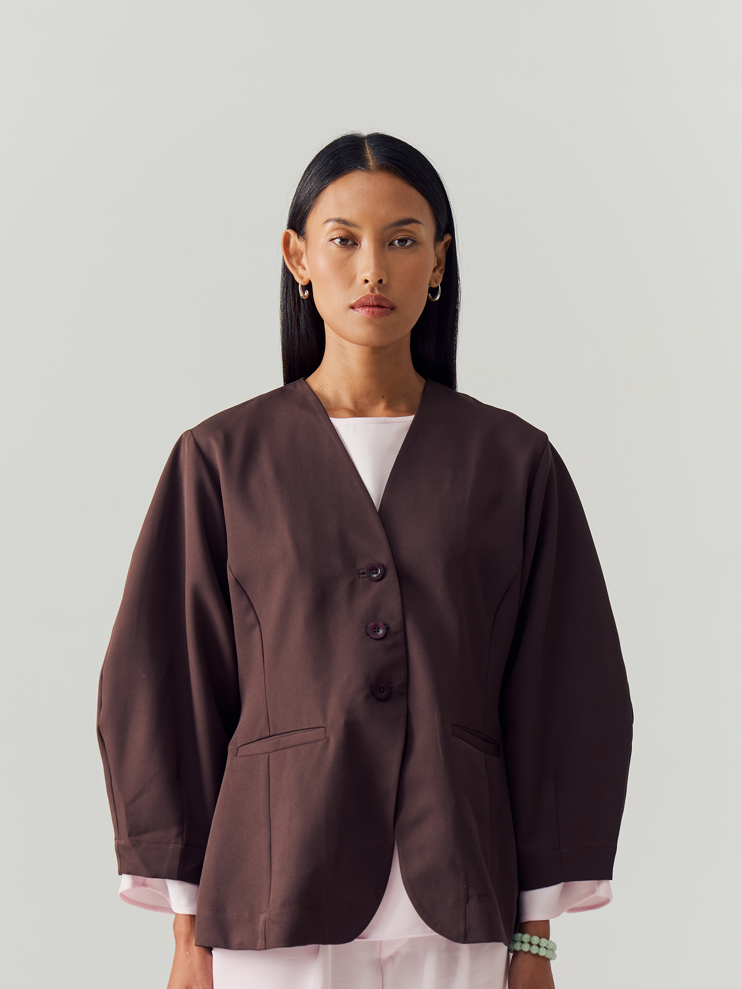 Saddle Brown Blazer Longsleeve view 4