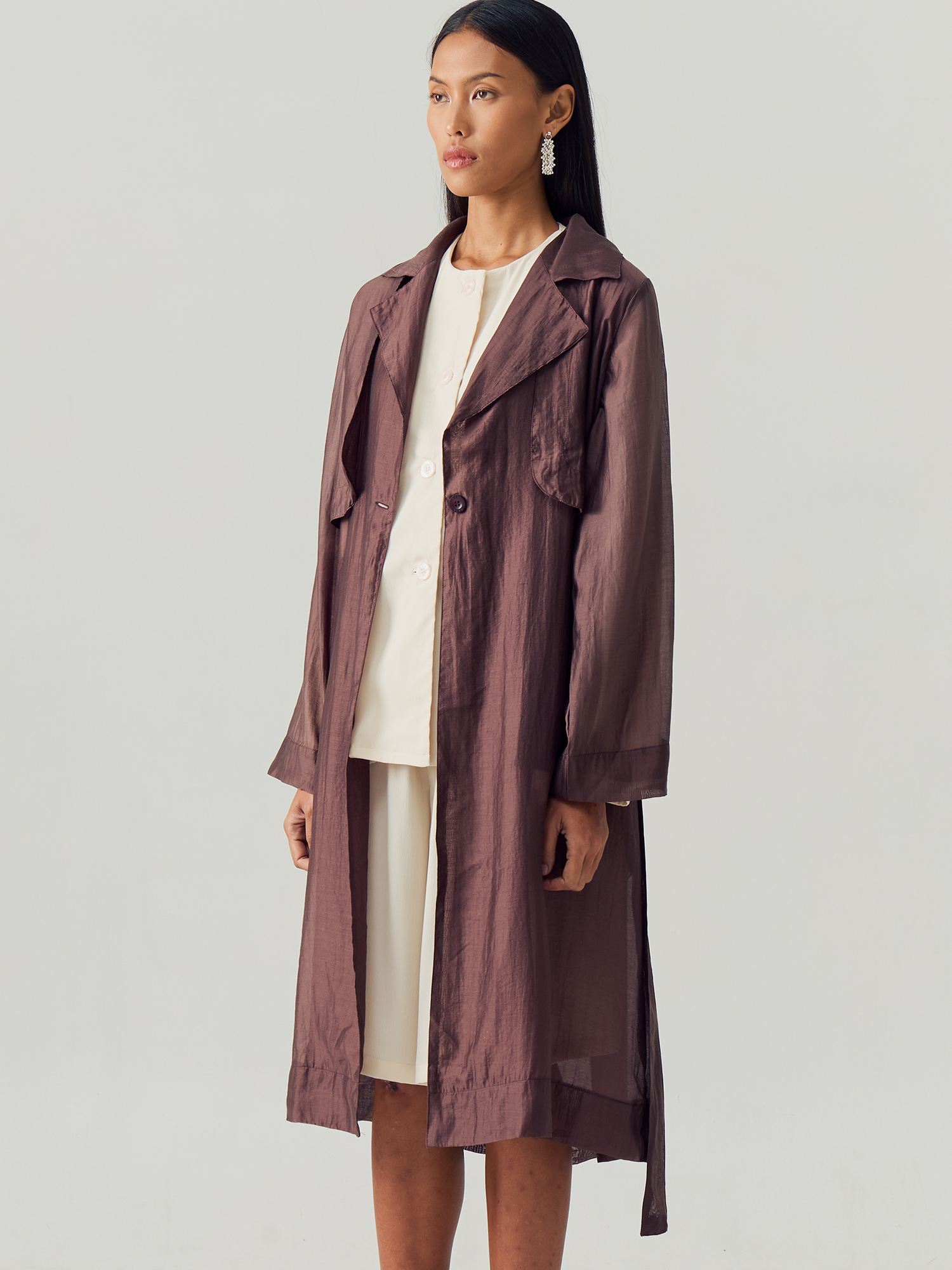 Brown Sheer Coat view 3