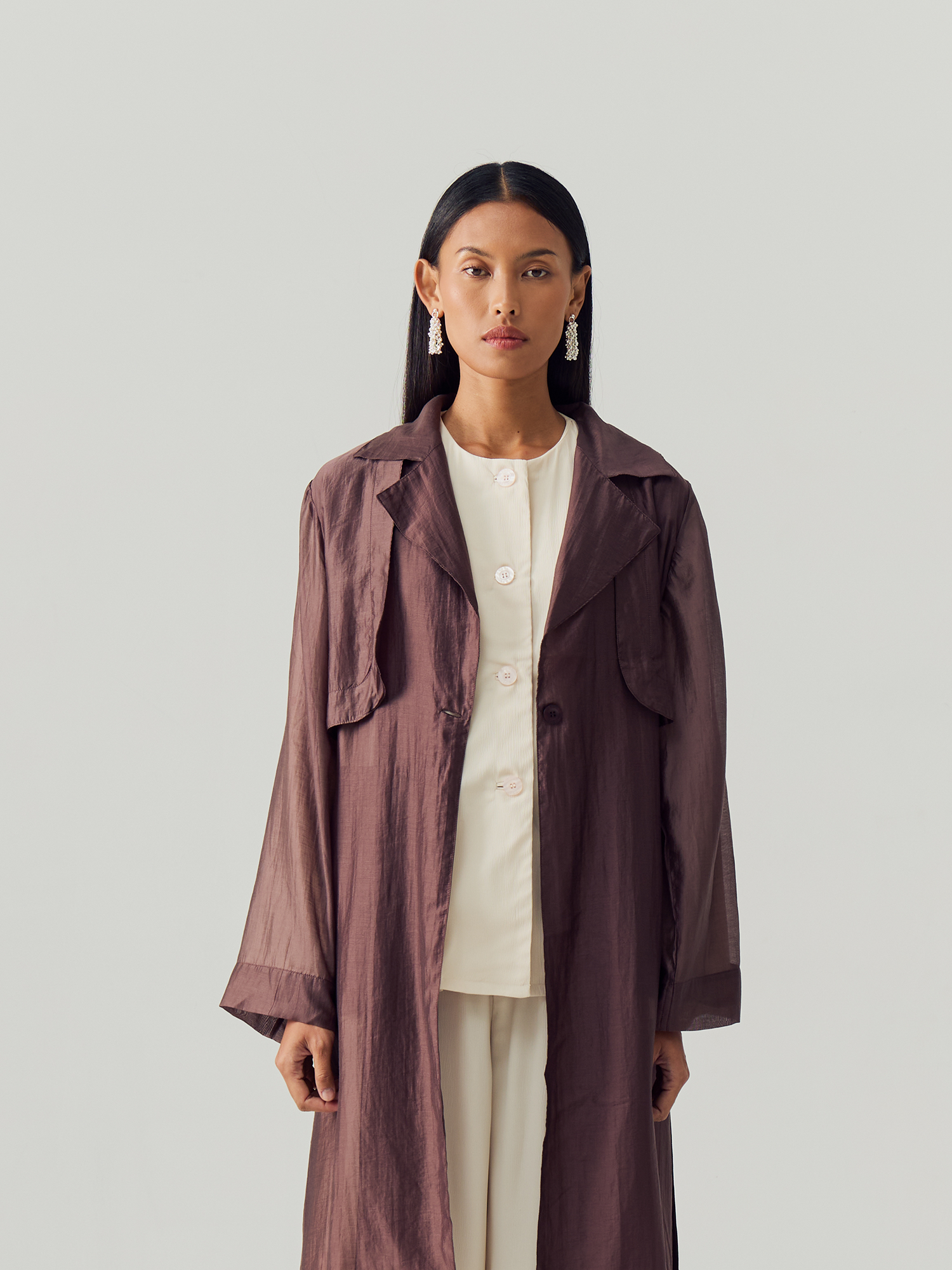 Brown Sheer Coat view 4