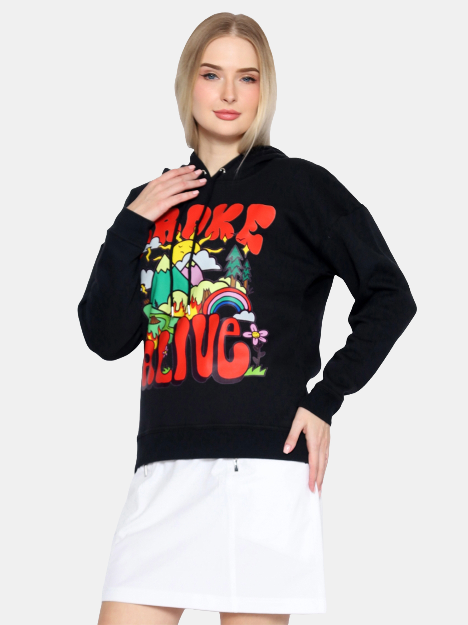 DUMMY PRODUCT - LEAH - Women's Black Hoodie view 2