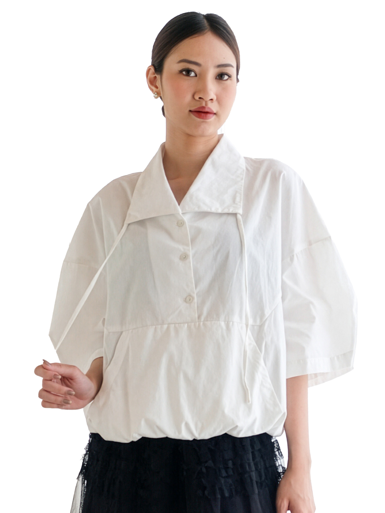 Fond of Cotton White Top Shirt