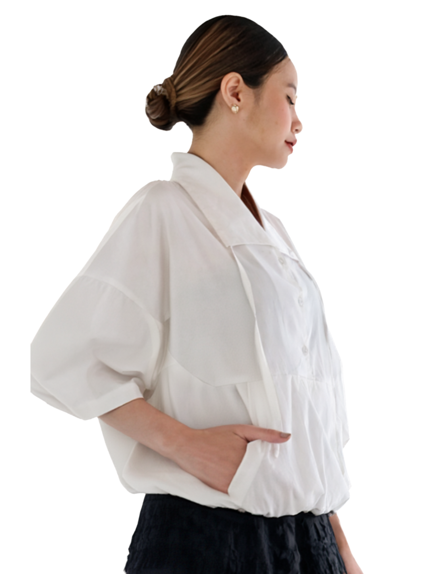 Fond of Cotton White Top Shirt view 3