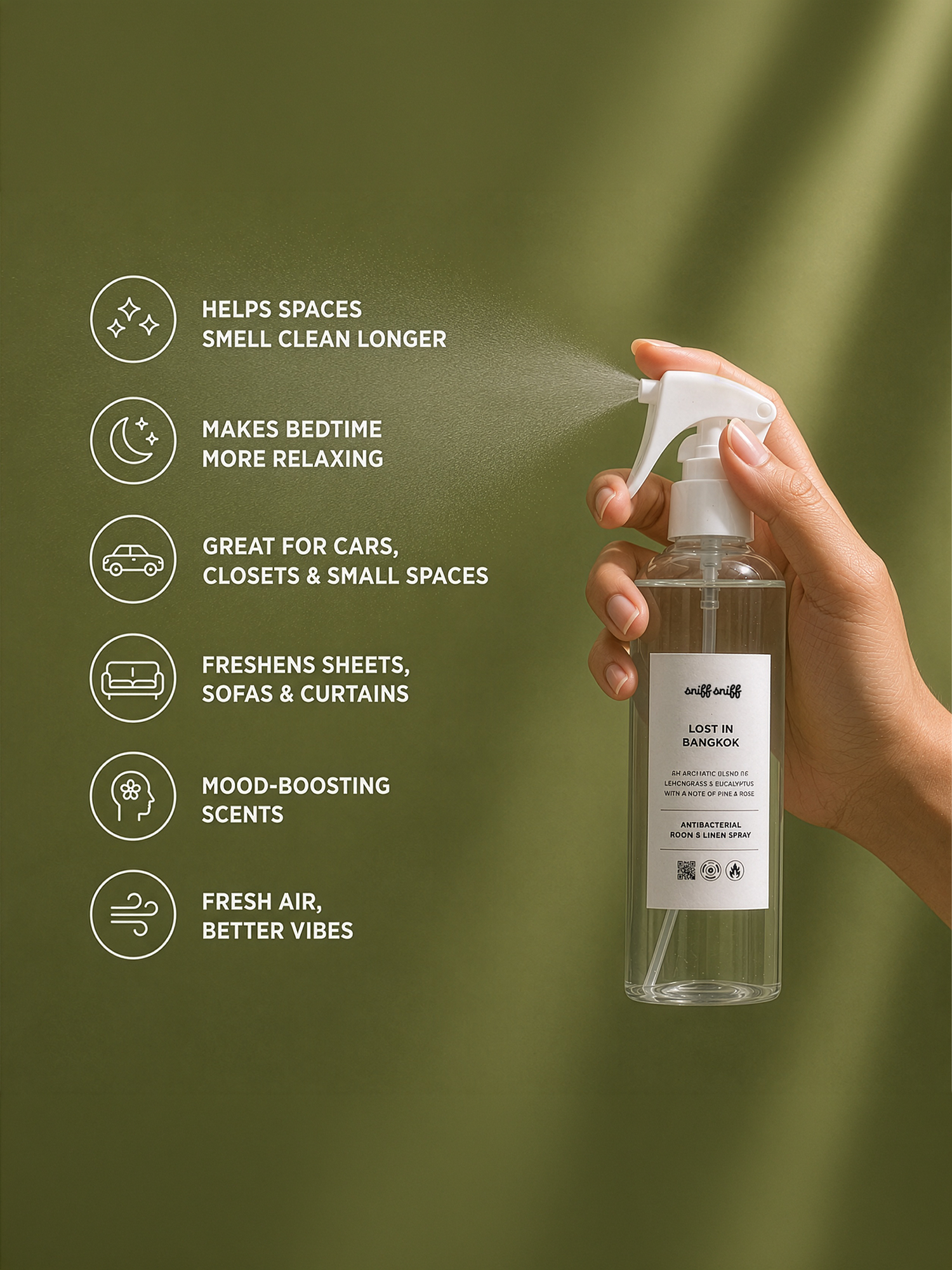Antibacterial Room & Linen Spray - Pengharum Ruangan/ Pengharum Mobil  view 4