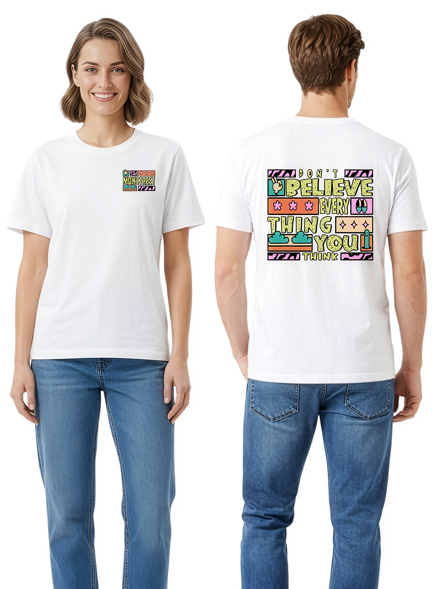 Monstreet Regular Fit White Cotton Graphic Tshirt UTR109