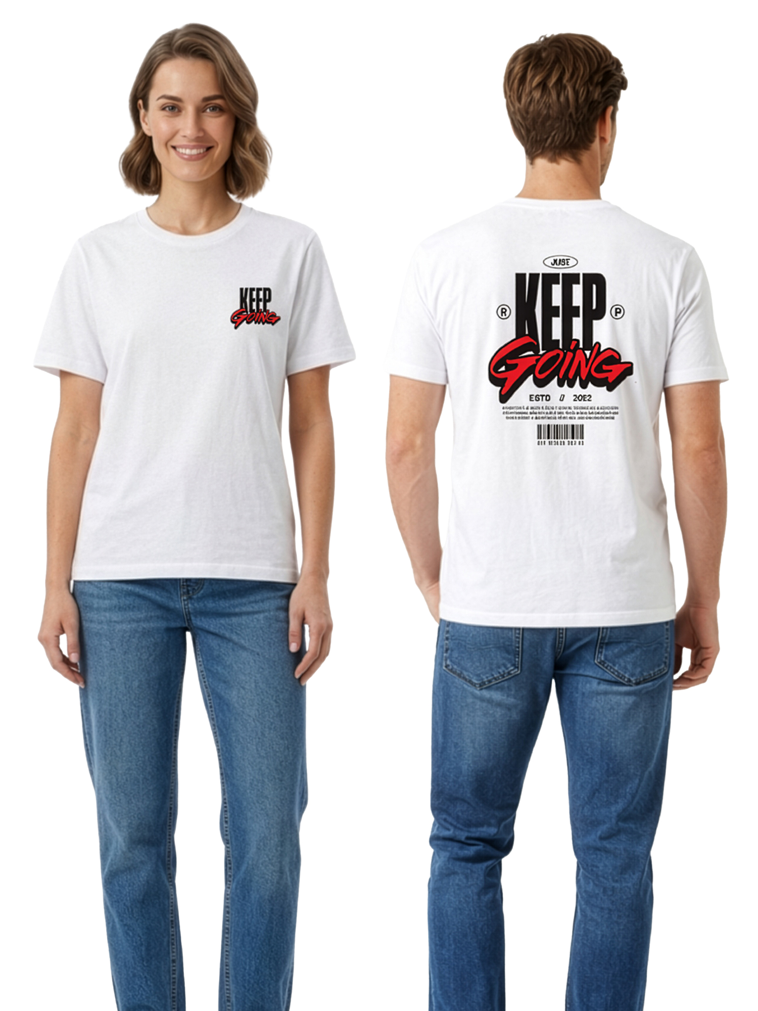 Monstreet Regular Fit White Cotton Graphic Tshirt UTR111 view 3