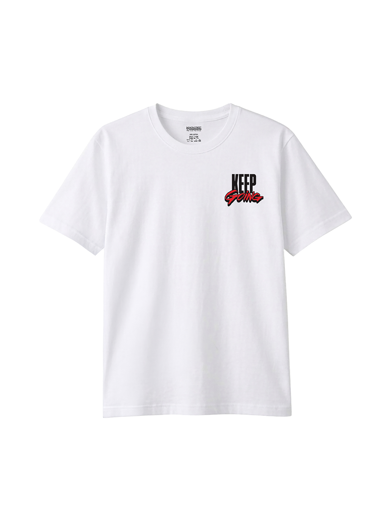 Monstreet Regular Fit White Cotton Graphic Tshirt UTR111 view 2